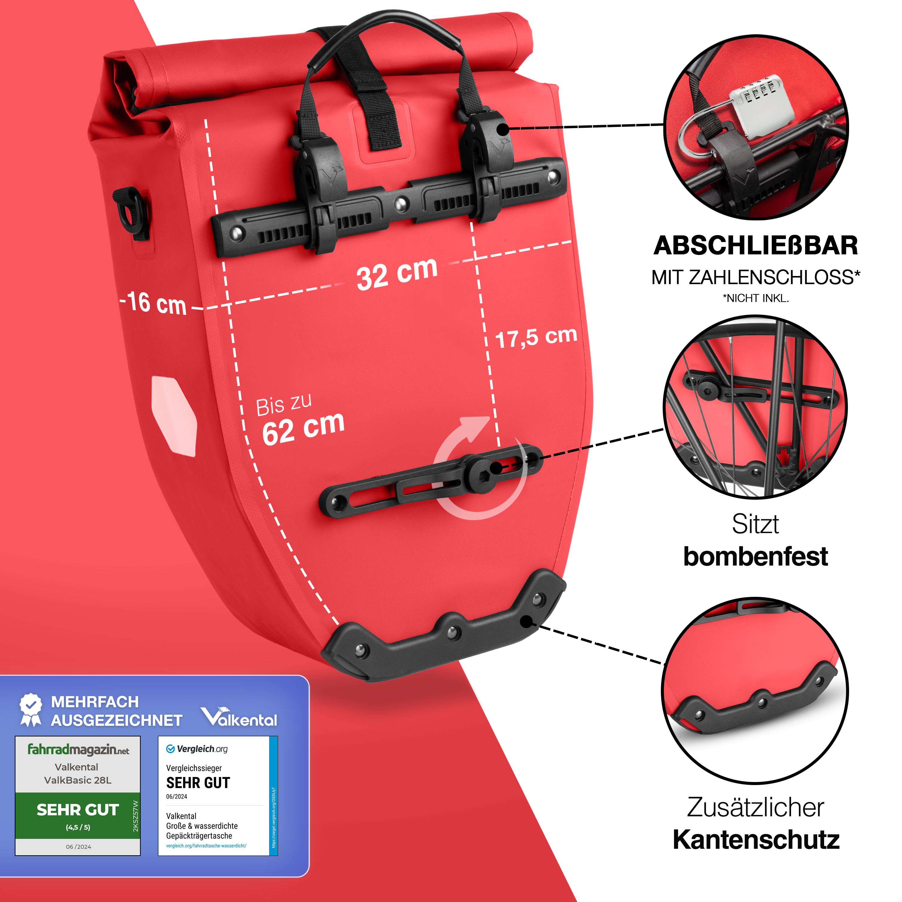 ValkBasic Größe: 28 Liter Farbe: rot