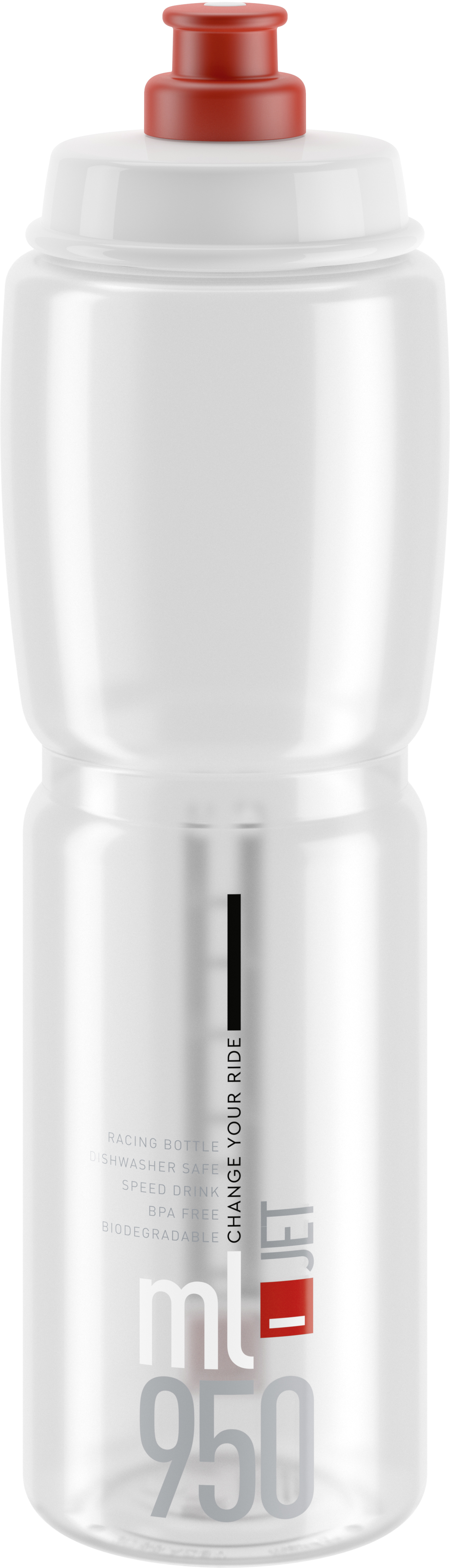 Trinkflache Jet Größe: 950ml Farbe: clear-red