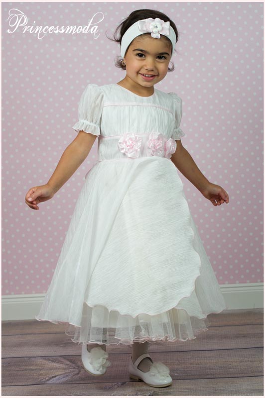 GLORIA - Festkleid in Creme-Rosa! Gr. 122 Einzelstück