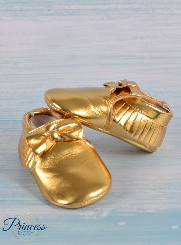 Baby Taufschuhe in Gold, Innensohlen Länge 11,50 cm