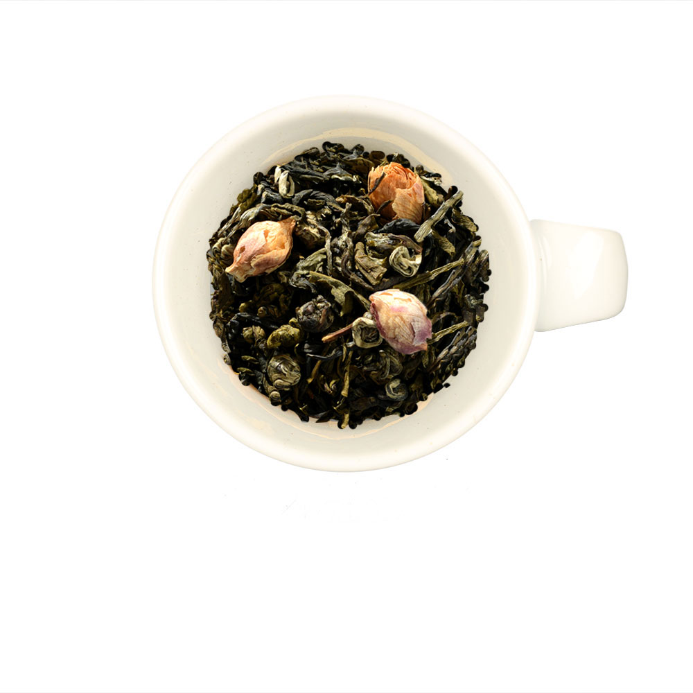 Weißer Tee mit Jasmin Pearls und Hibiskusknospen