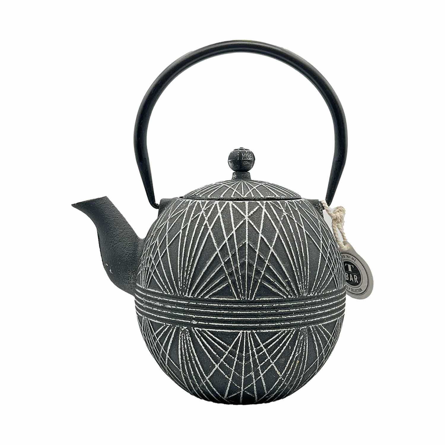 Teekanne Datong aus Gusseisen mit Edelstahlsieb, schwarz
