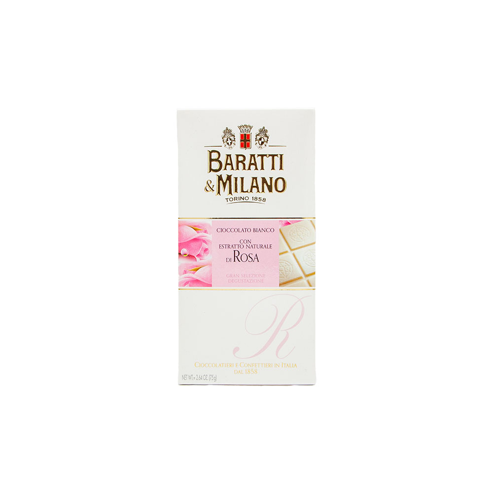 Baratti & Milano weiße Schokolade mit Rosenextrakt, 75g
