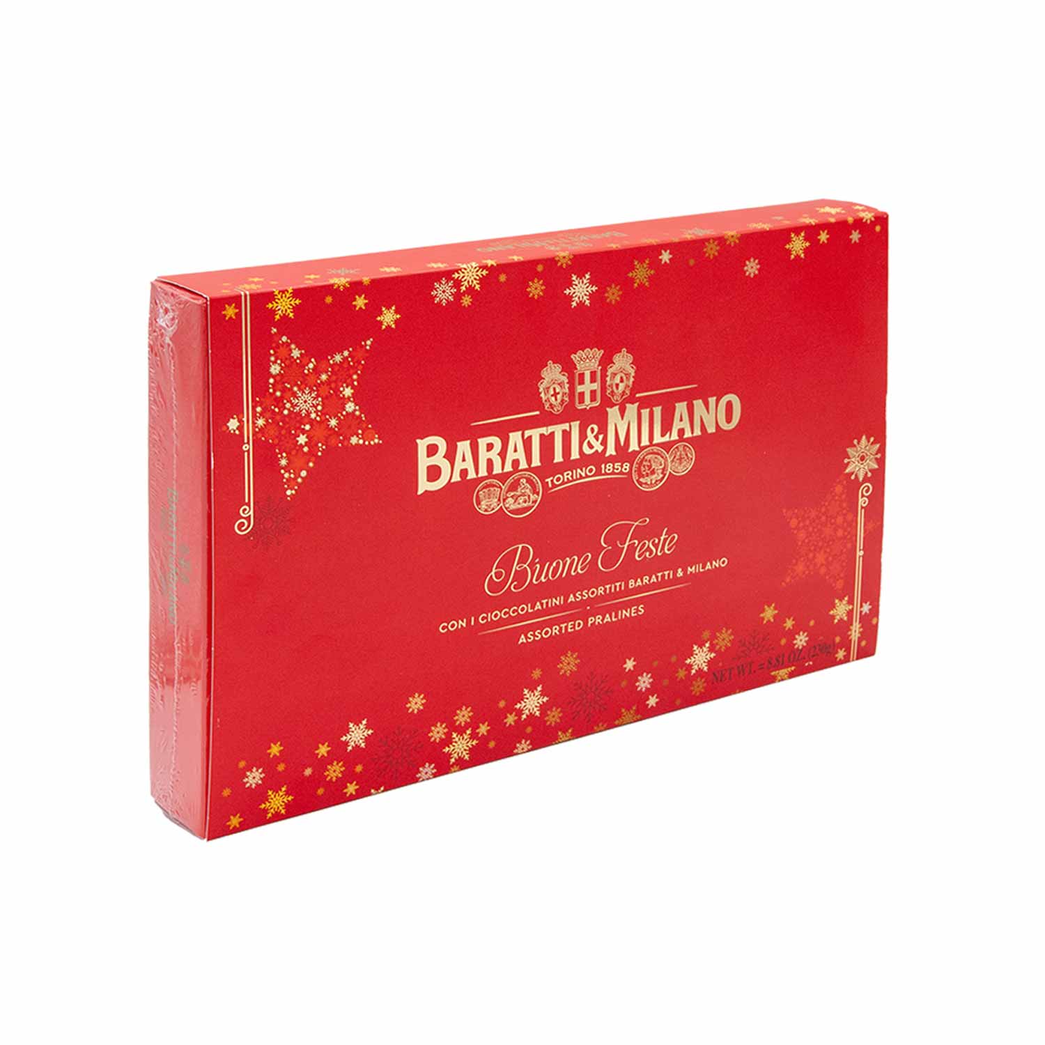 Baratti & Milano Weihnachtsgeschenkbox mit Auswahl an italienischen Pralinen, 230g
