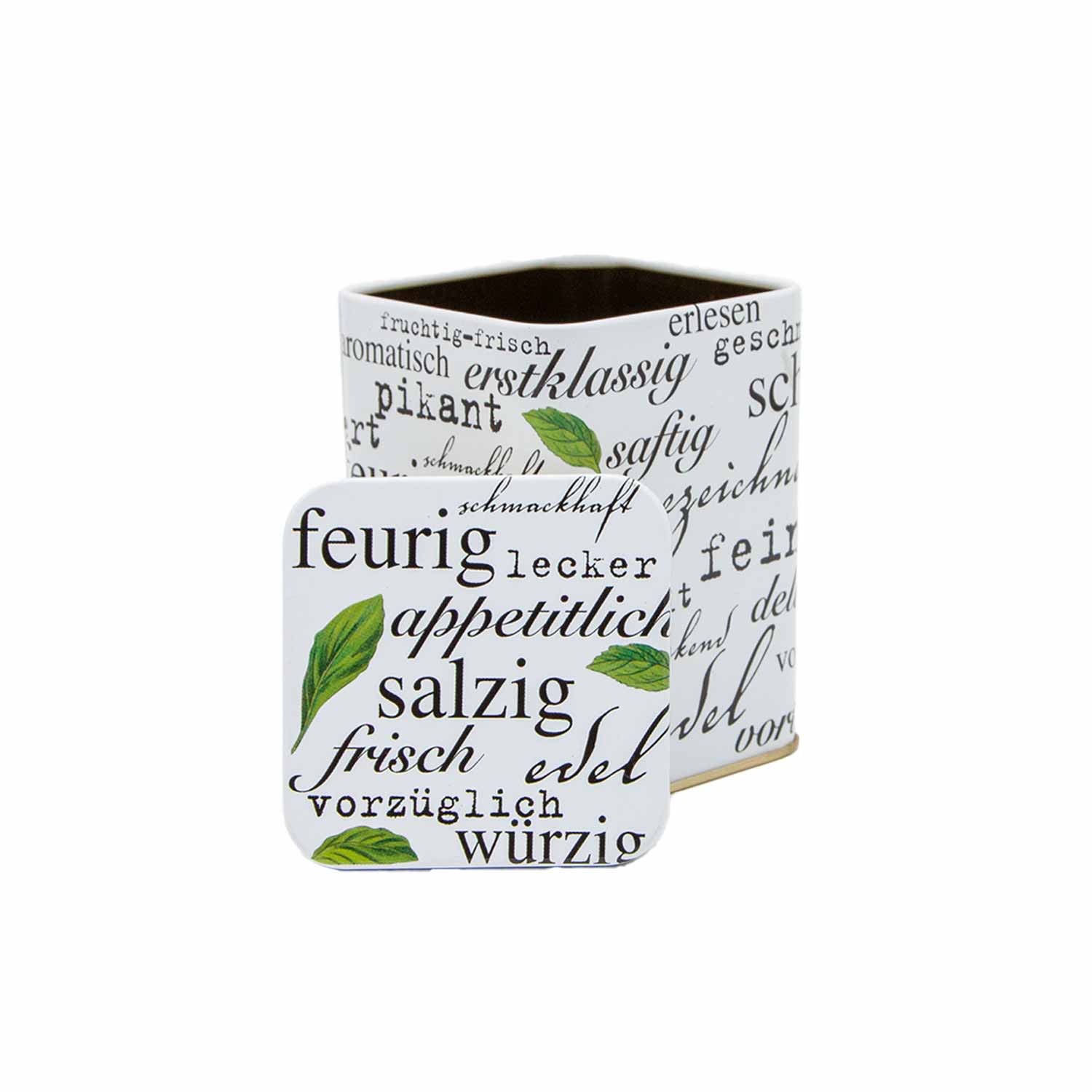 Teedose „Wunderbar Würzig“ mit Stülpdeckel, ca. 100 g
