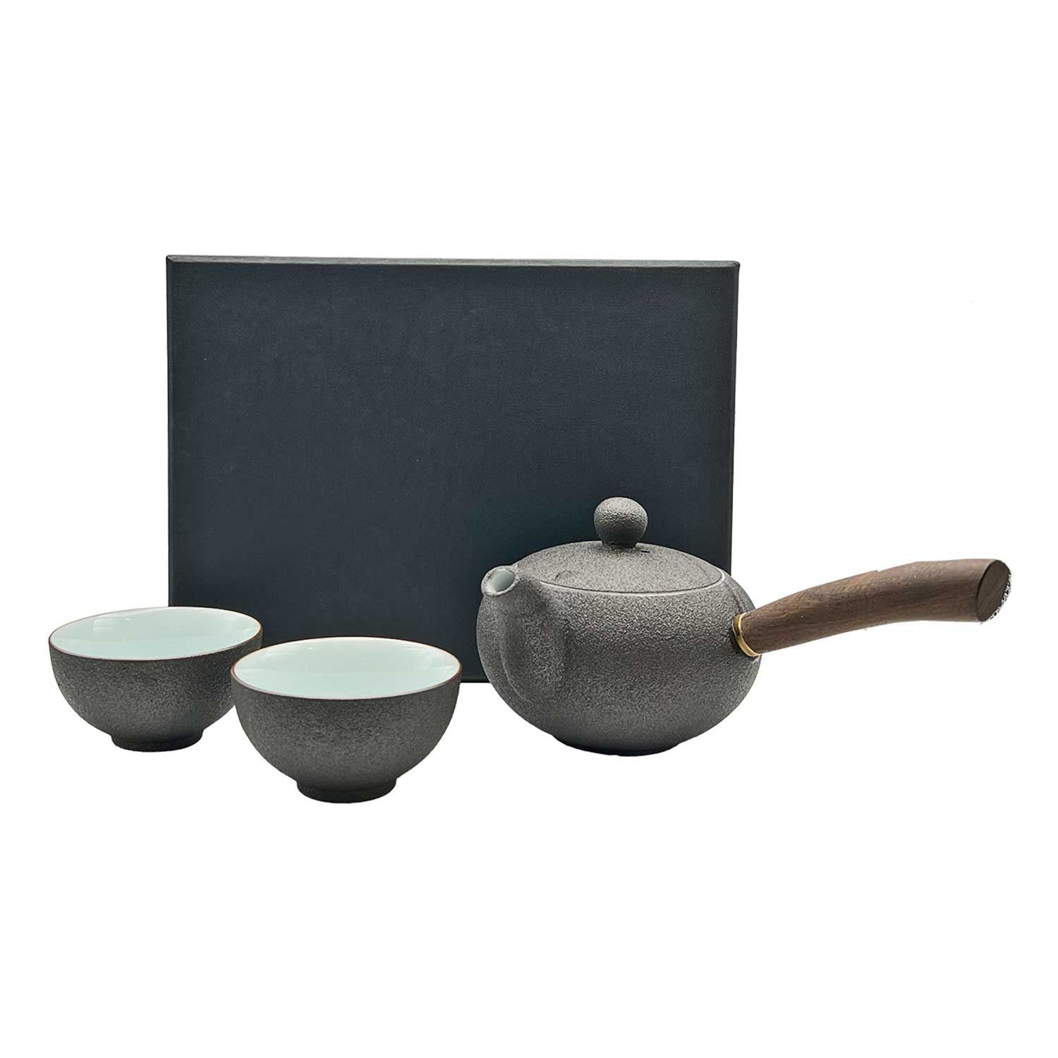 Japanisches Tee-Set in Geschenkbox, grau