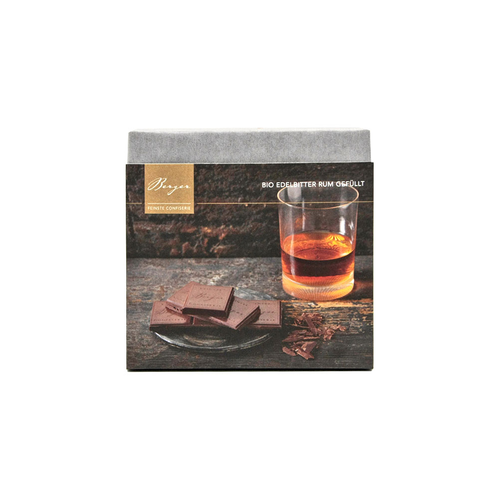 Berger | BIO Edelbitter Schokolade mit Rum gefüllt, 100 g