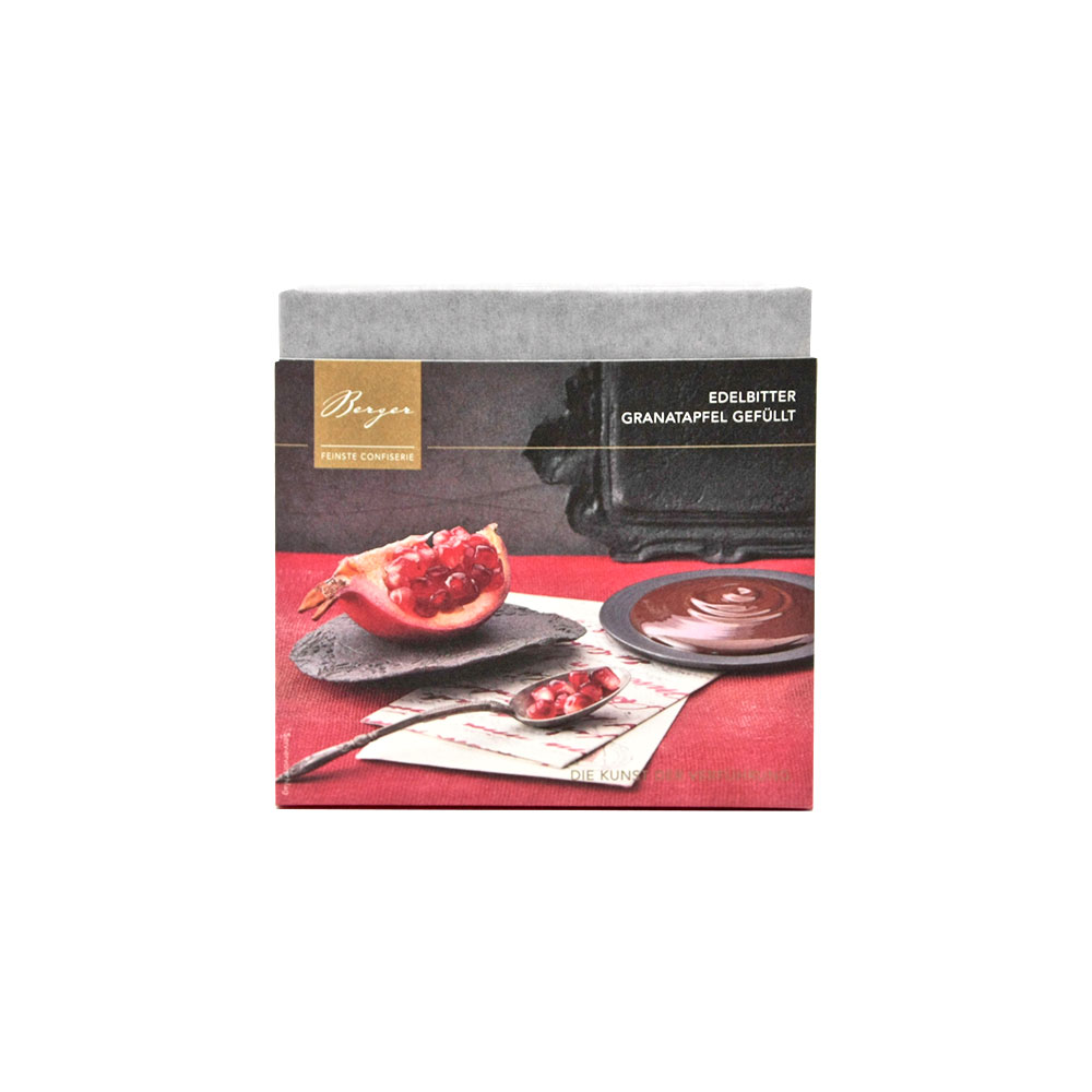 Berger | Dunkle Schokolade mit feiner Granatapfelfüllung, 100 g