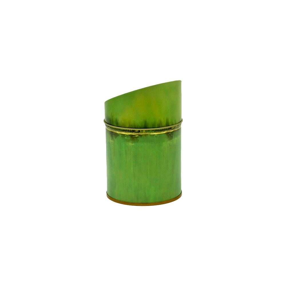 Teedose Bambus rund mit fluoreszierendem Deckel, 150 g 