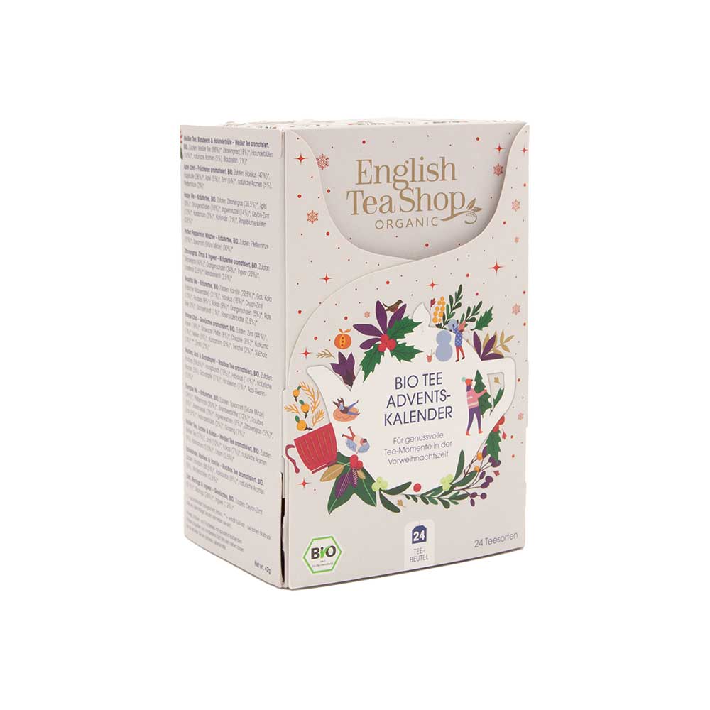 BIO Tee Adventskalender weiß von English Tea Shop, 24 Pyramidenbeutel 
