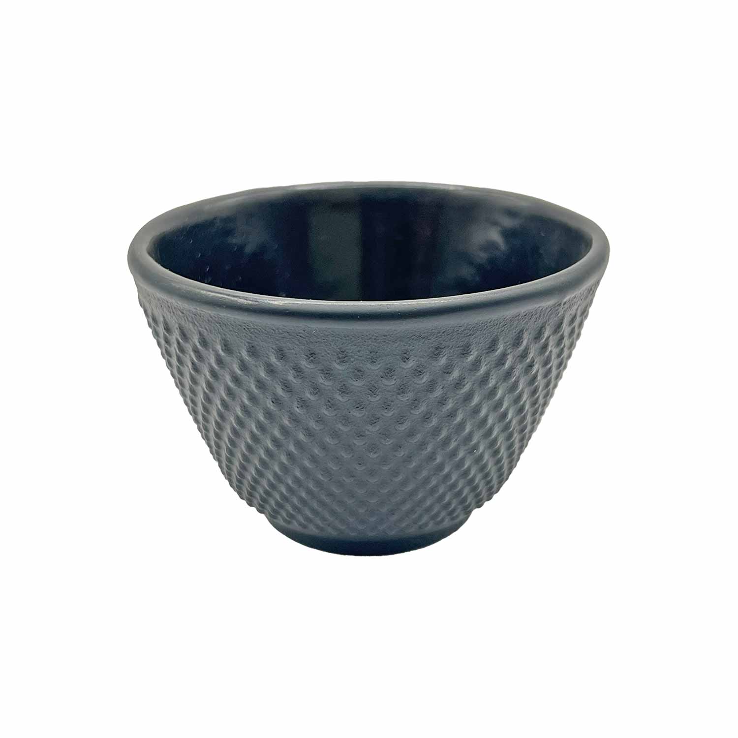 Japanische Teeschale aus Gusseisen mit Arare Muster 100 ml, schwarz