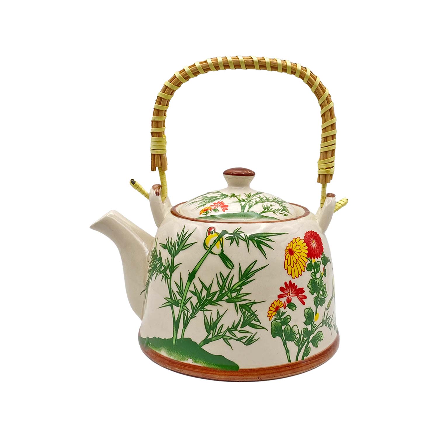 Teekanne mit Sieb „Bambus und Blumen“, 800 ml
