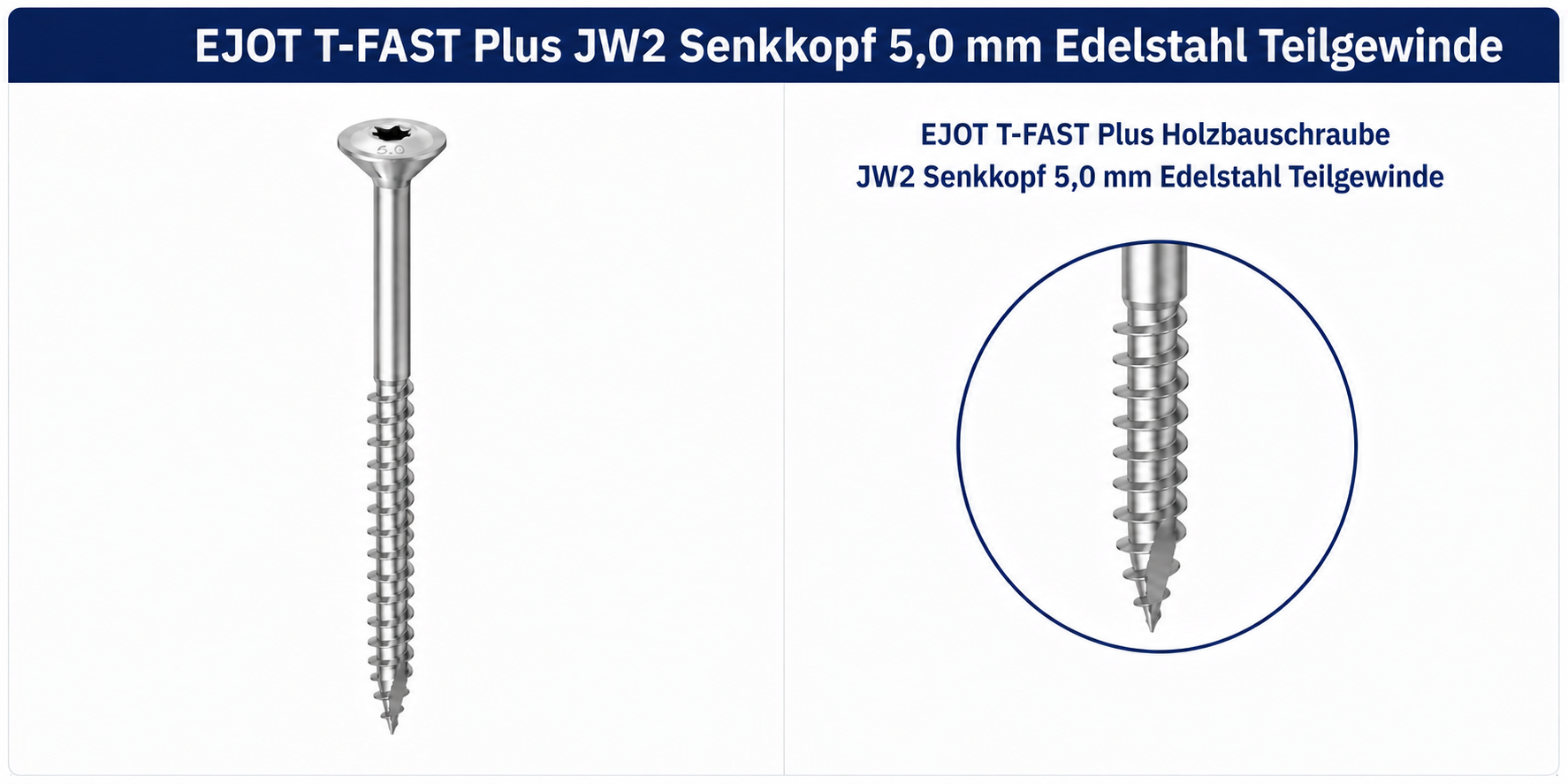 EJOT T-FAST Plus JW4 Senkkopf 5,0 mm A2