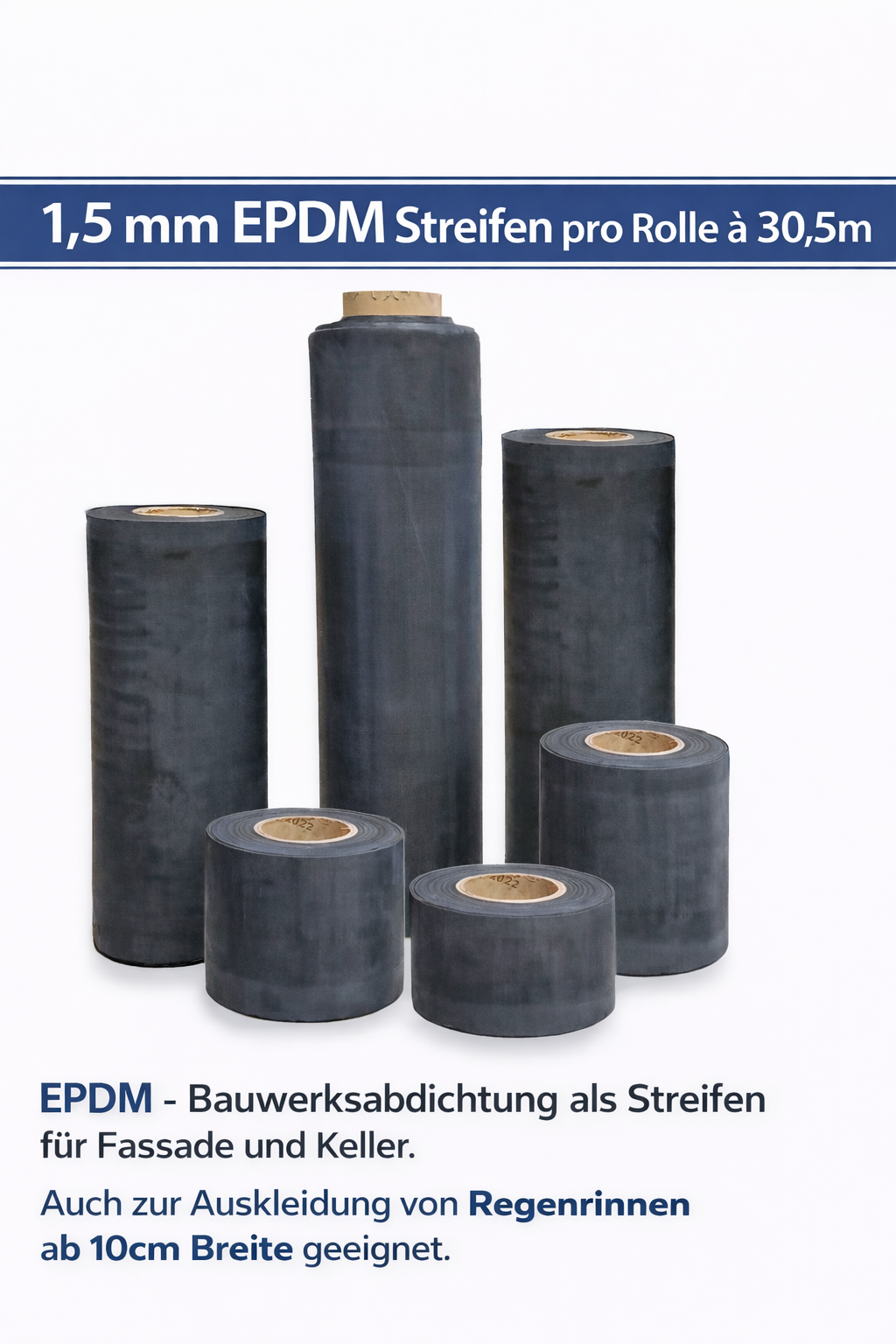 ElastoGround EPDM-Streifen 1,5 mm pro Rolle à 30,5 m