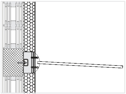 Illustration der Befestigung von Vordächern mit der Schwerlastkonsole SLK-ALU-TTQ und SLK-ALU-TTR