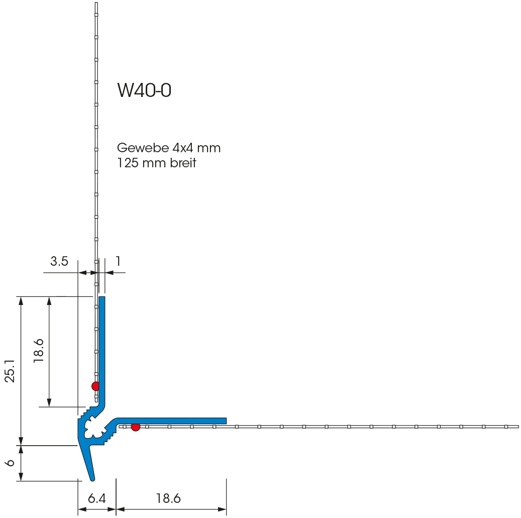 APU Abschlussprofil DROP-TEX ZERO W40