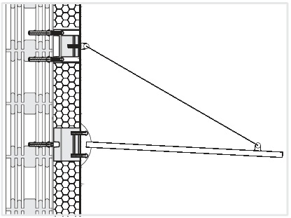 Illustration der Befestigung von leichten Vordächern mit der Universalmontageplatte UMP-ALU-Z-TZ