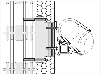 Illustration der Befestigung von Markisen mit der Schwerlastkonsole SLK-ALU-TQ und SLK-ALU-TR