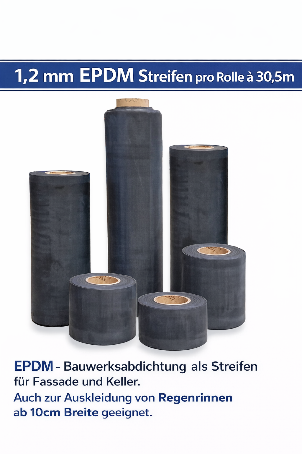 ElastoGround EPDM-Streifen 1,2 mm pro Rolle à 30,5 m