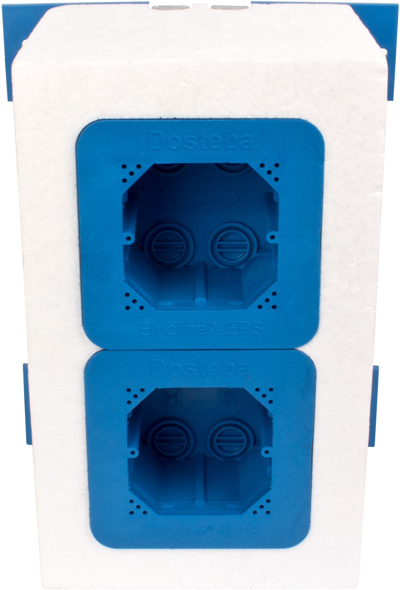 Dosteba Elektrodose Eldoline EPS für die Installation von Steckdosen, Montage von Leuchten und Bewegungsmeldern sowie elektrischen Anschlüssen für Kameras und Überwachungssysteme.