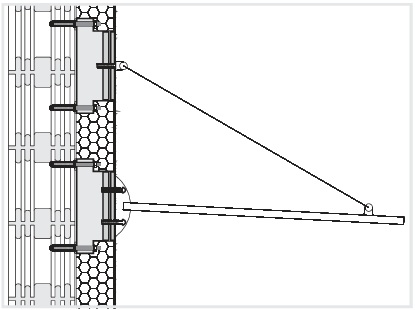 Illustration der Befestigung von Vordächern mit der Schwerlastkonsole SLK-ALU-TQ und SLK-ALU-TR