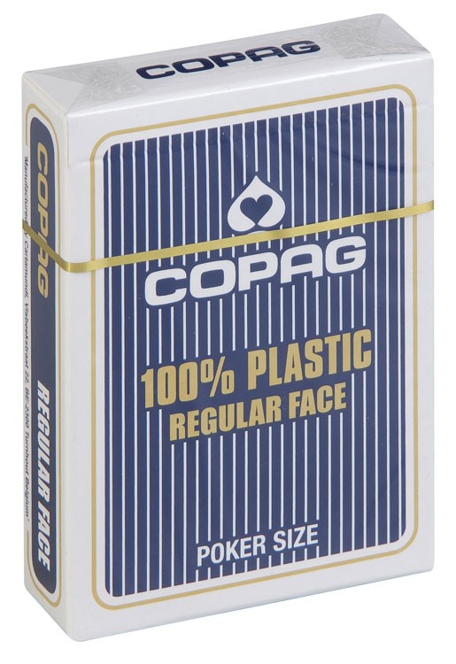 Copag 100% plastic Poker normal faces blauw