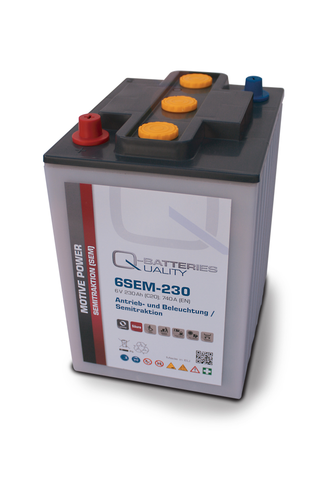 Q-Batteries 6SEM-230 6V 230Ah Semitraktionsbatterie 