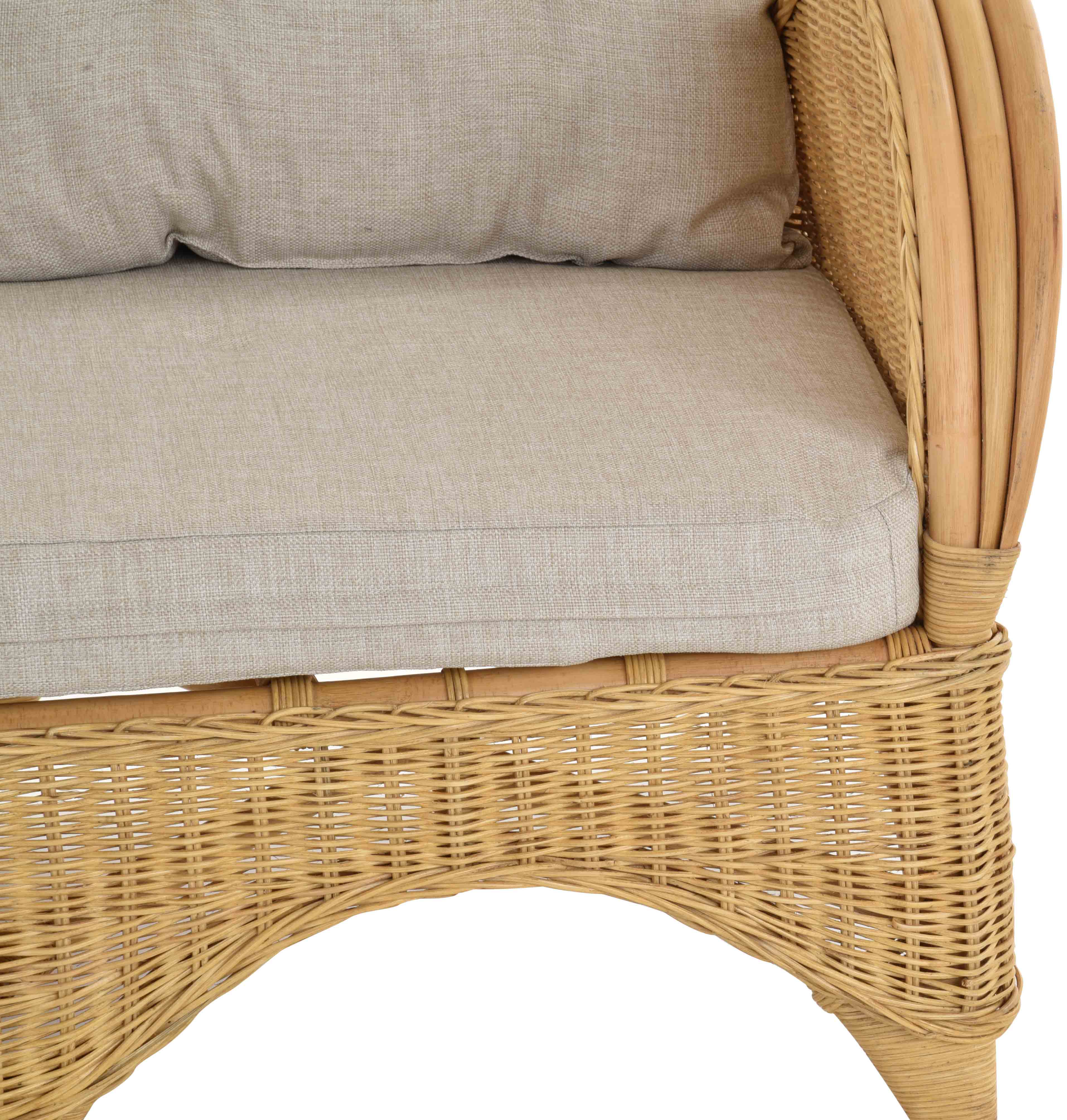 Ohrenbackensofa aus Rattan