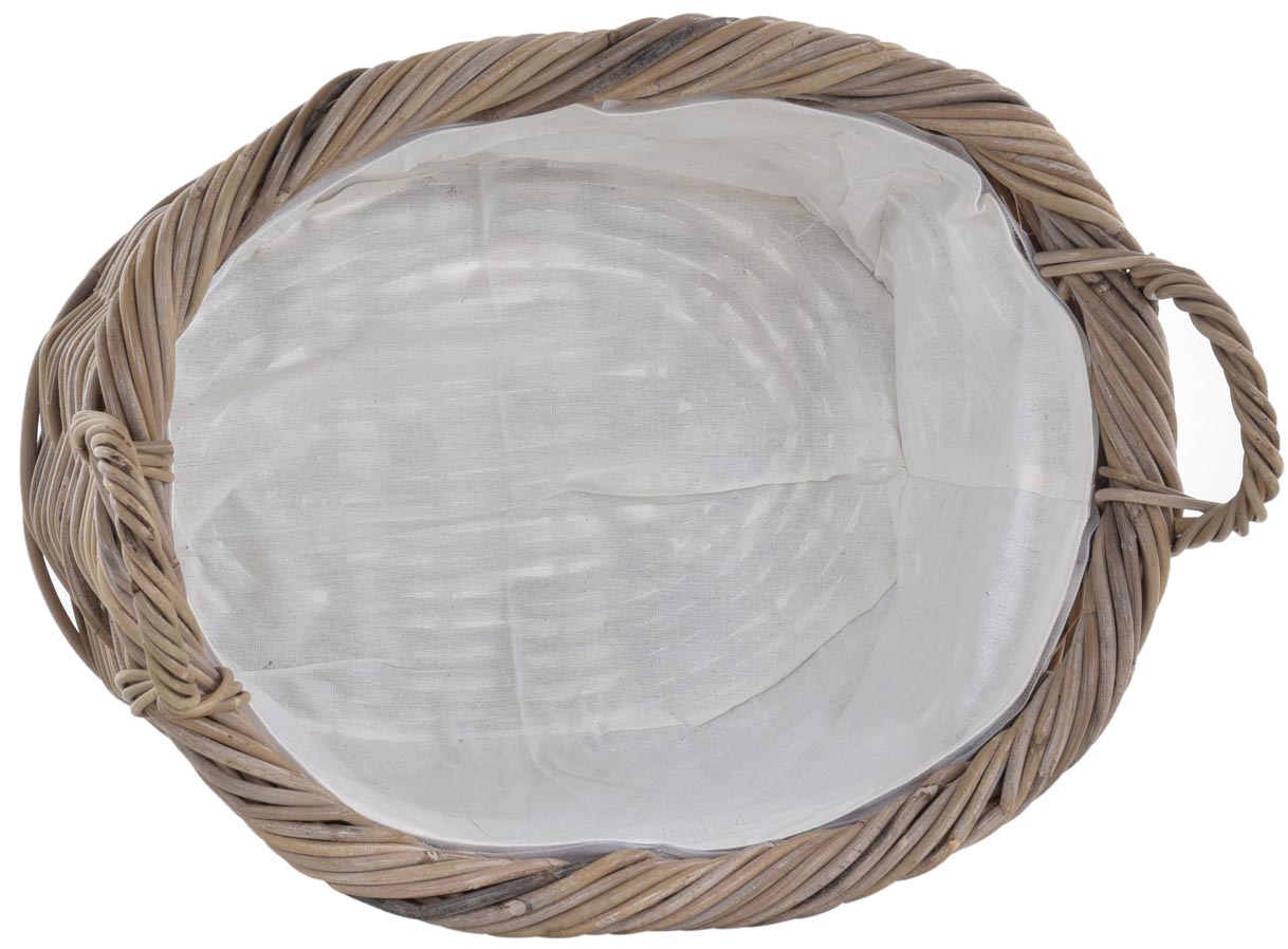 Tragbarer Wäschekorb Oval aus Rattan geflochten