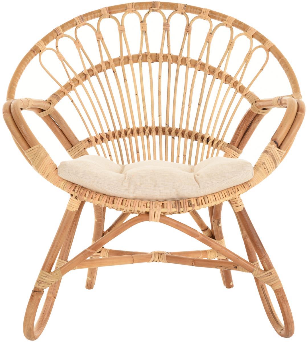 Wohnzimmer Sessel aus Rattan Skandinavisches Design 2er Set