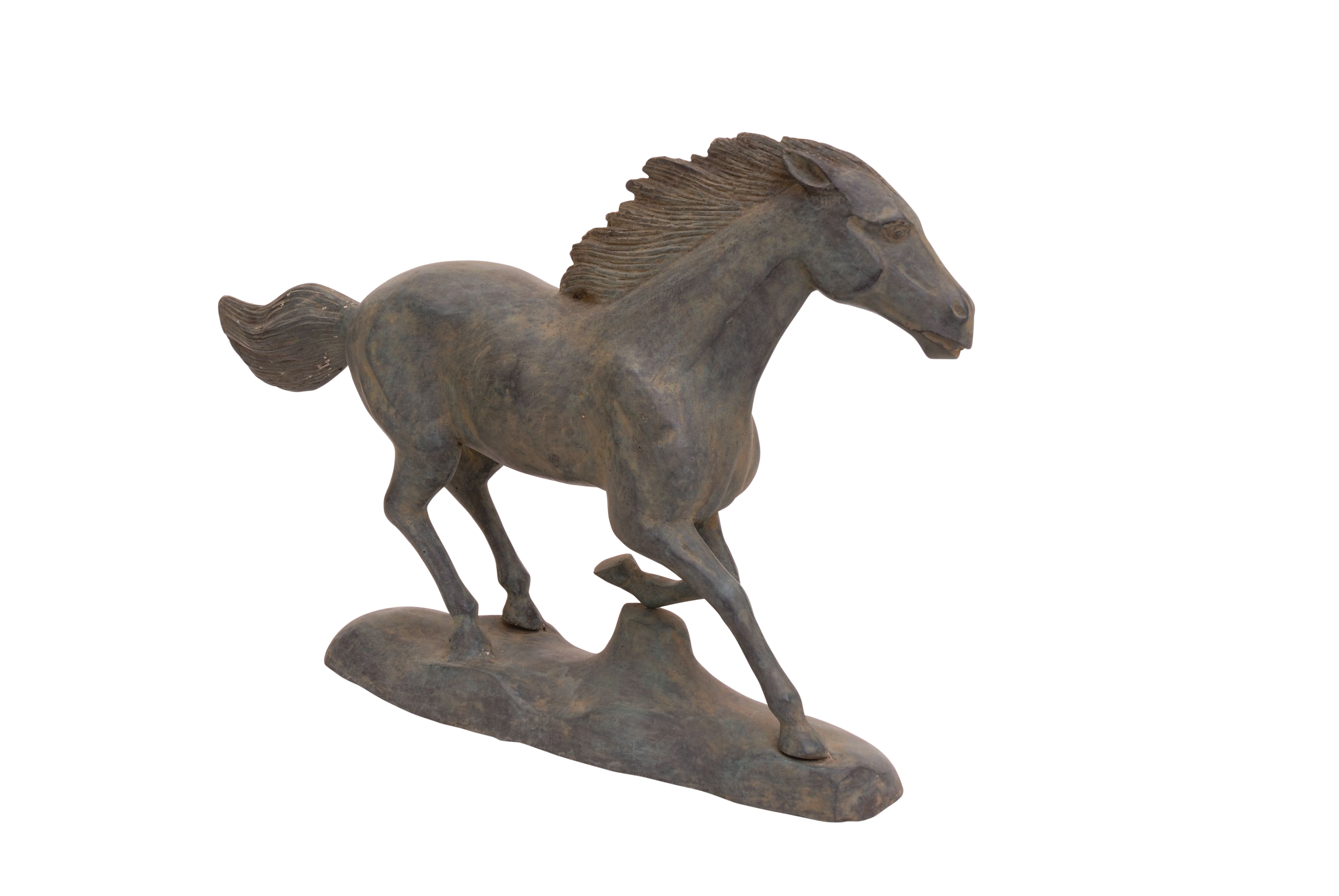 Bronze-Skulptur galoppierendes Pferd