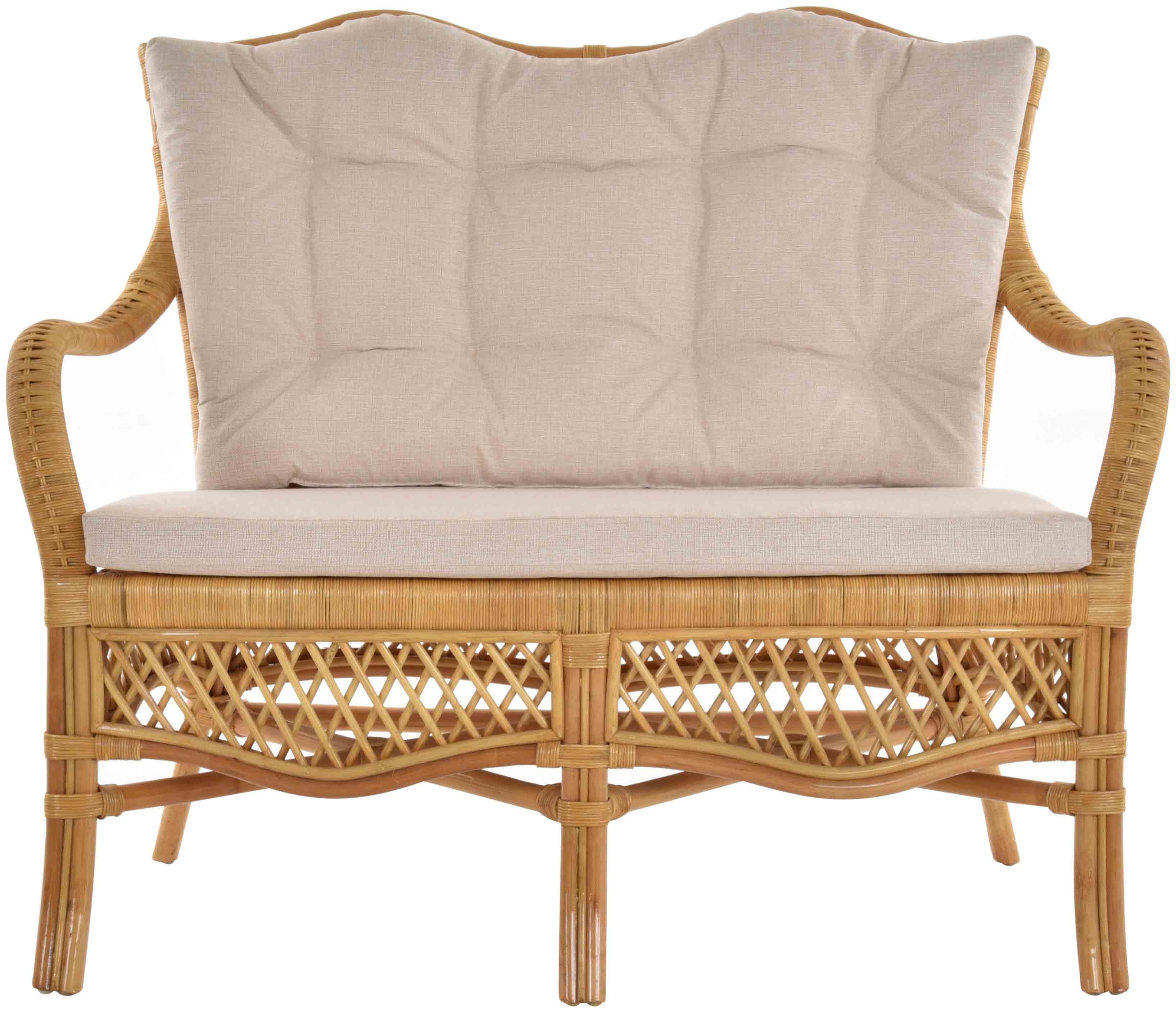 Esszimmer Sitzbank mit Lehne Orleans aus Rattan