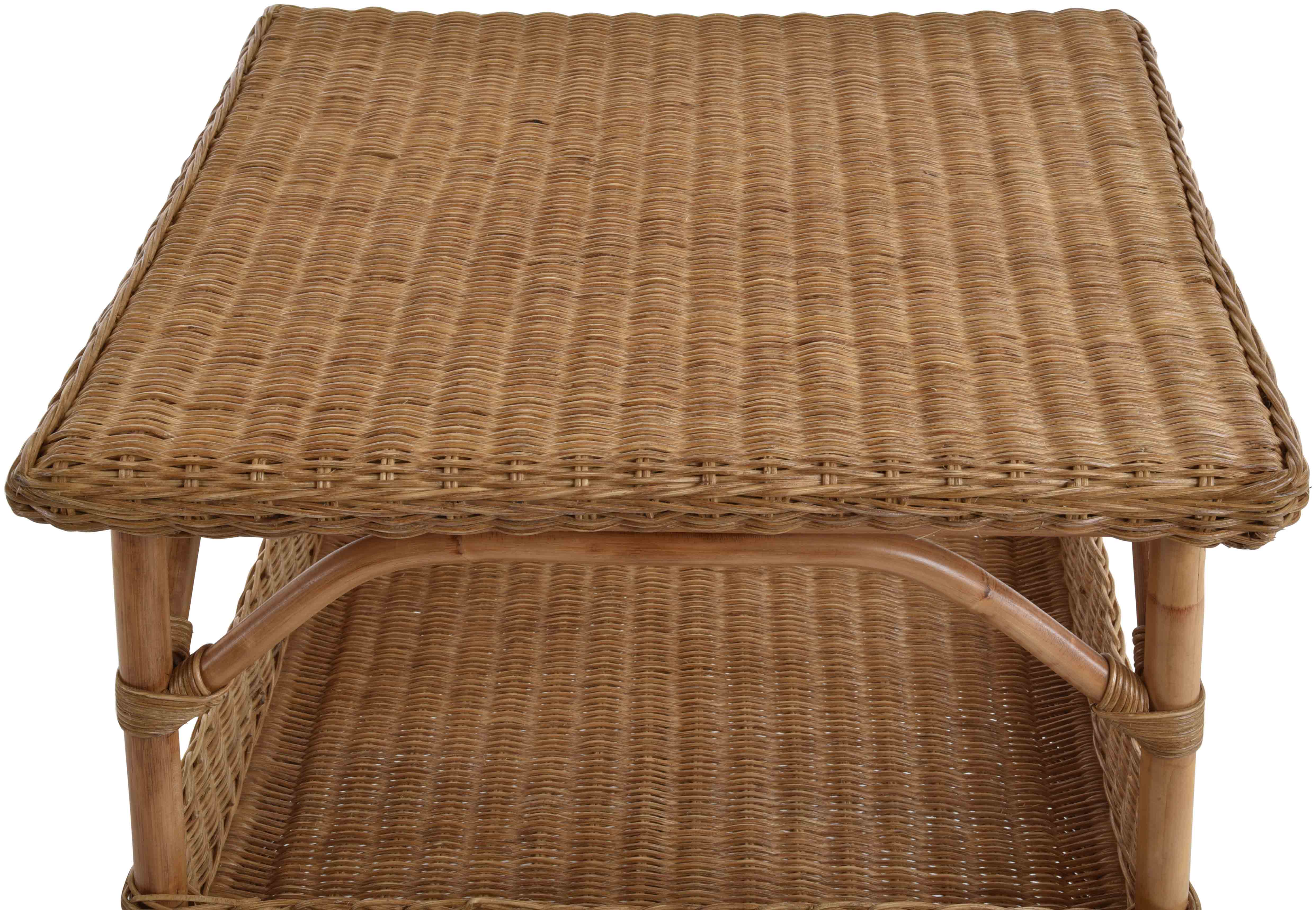 Quadratischer Wohnzimmertisch aus Rattan