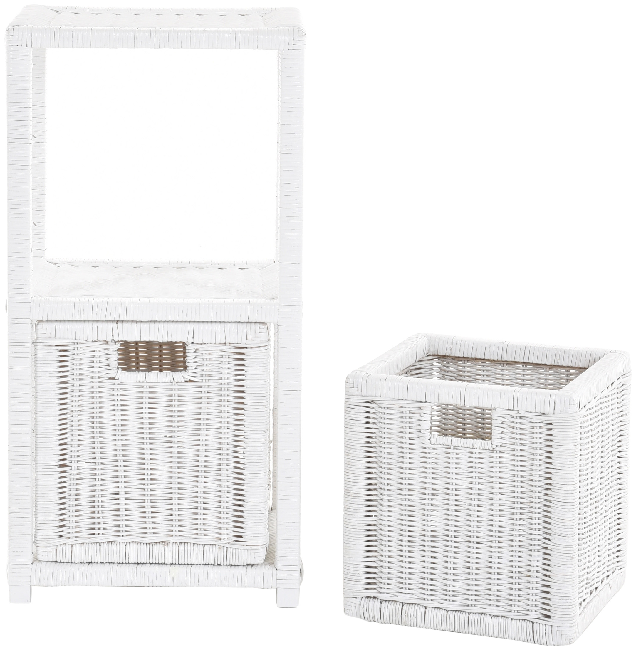 Standregal 3 Ablagen aus Rattan