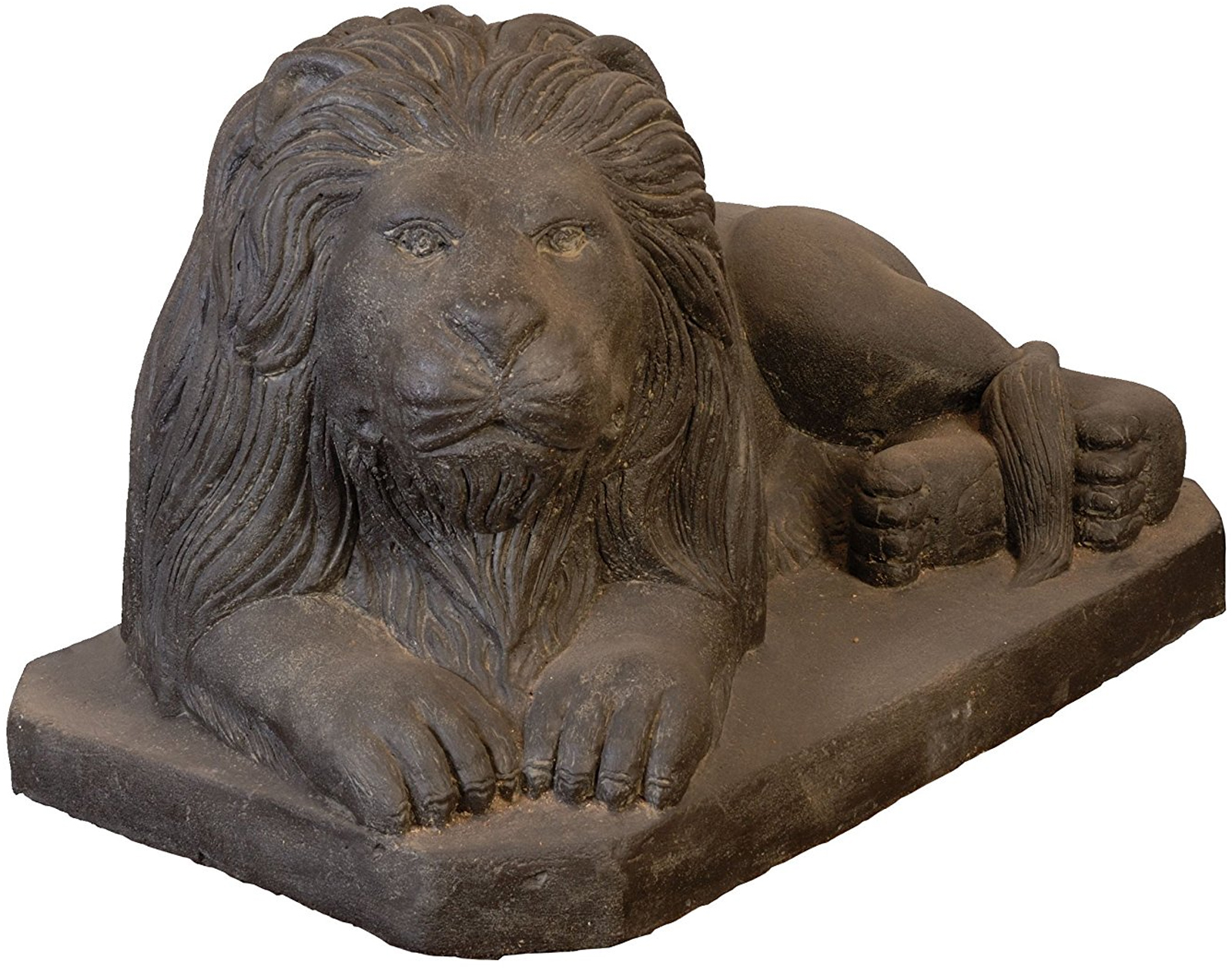 Löwenfigur Steinguss 80cm Links