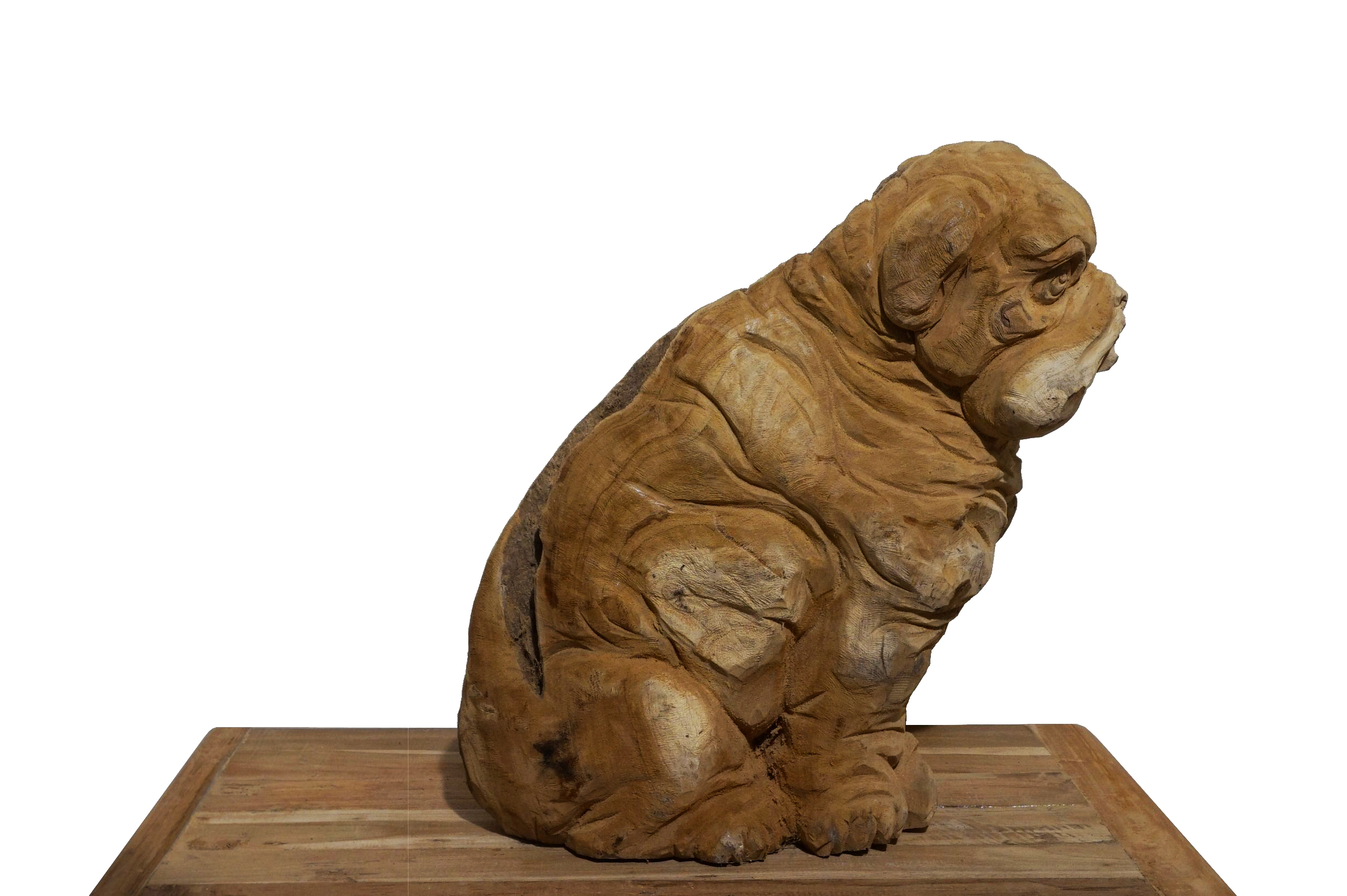 Dekofigur Bulldogge aus Holz