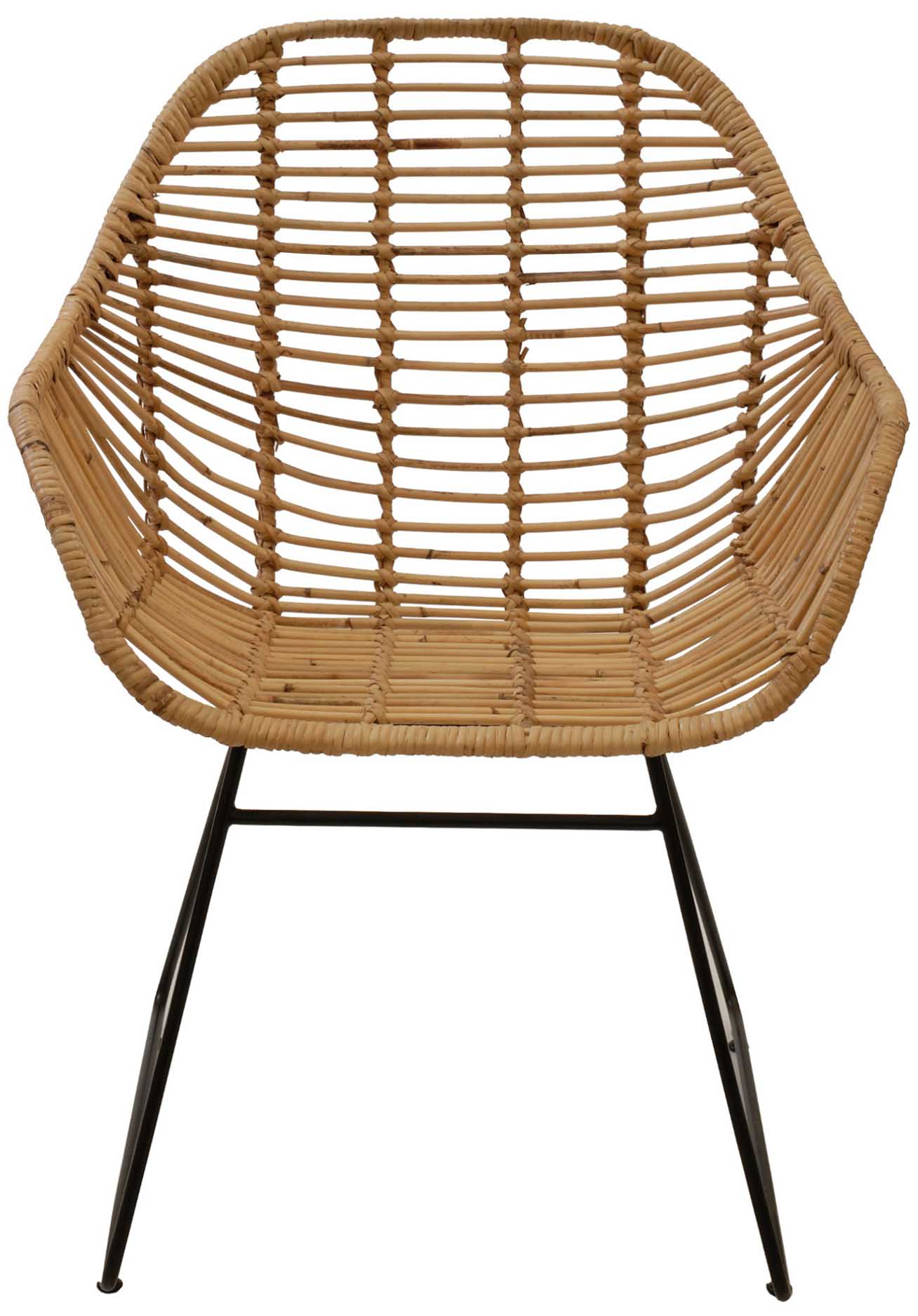 Rattan Retro Stuhl mit Armlehnen