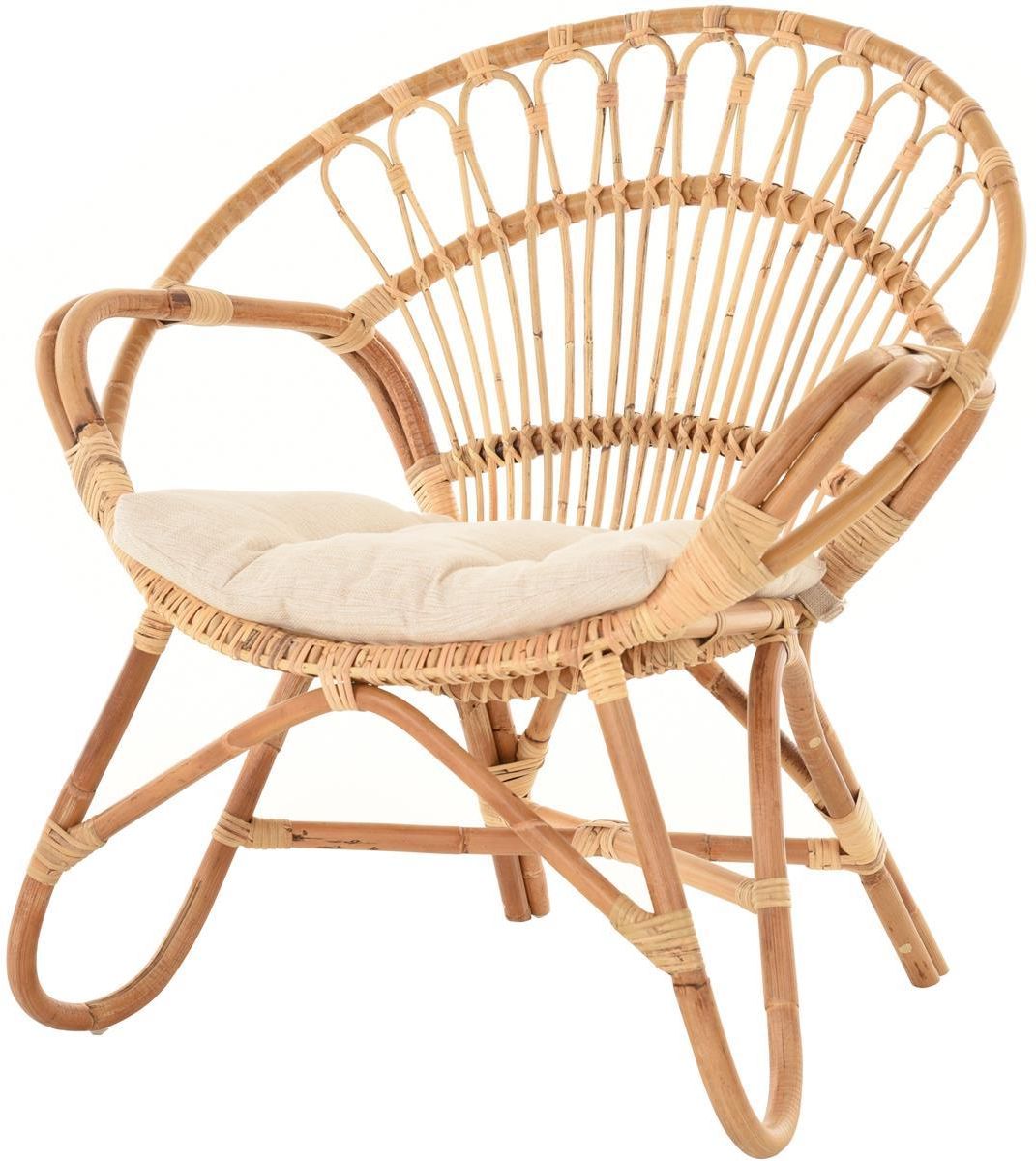 Wohnzimmer Sessel aus Rattan Skandinavisches Design 2er Set