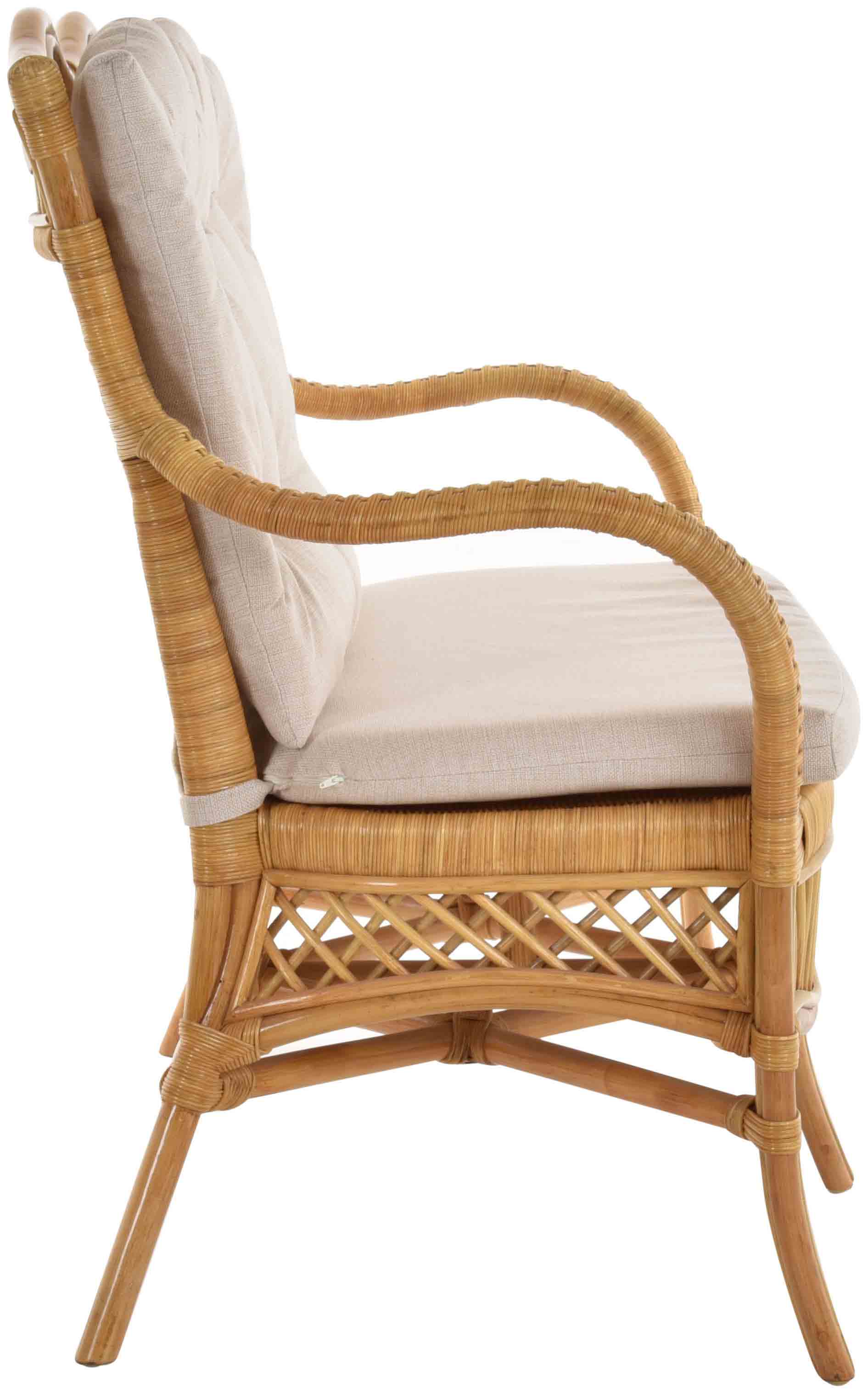 Esszimmer Sitzbank mit Lehne Orleans aus Rattan