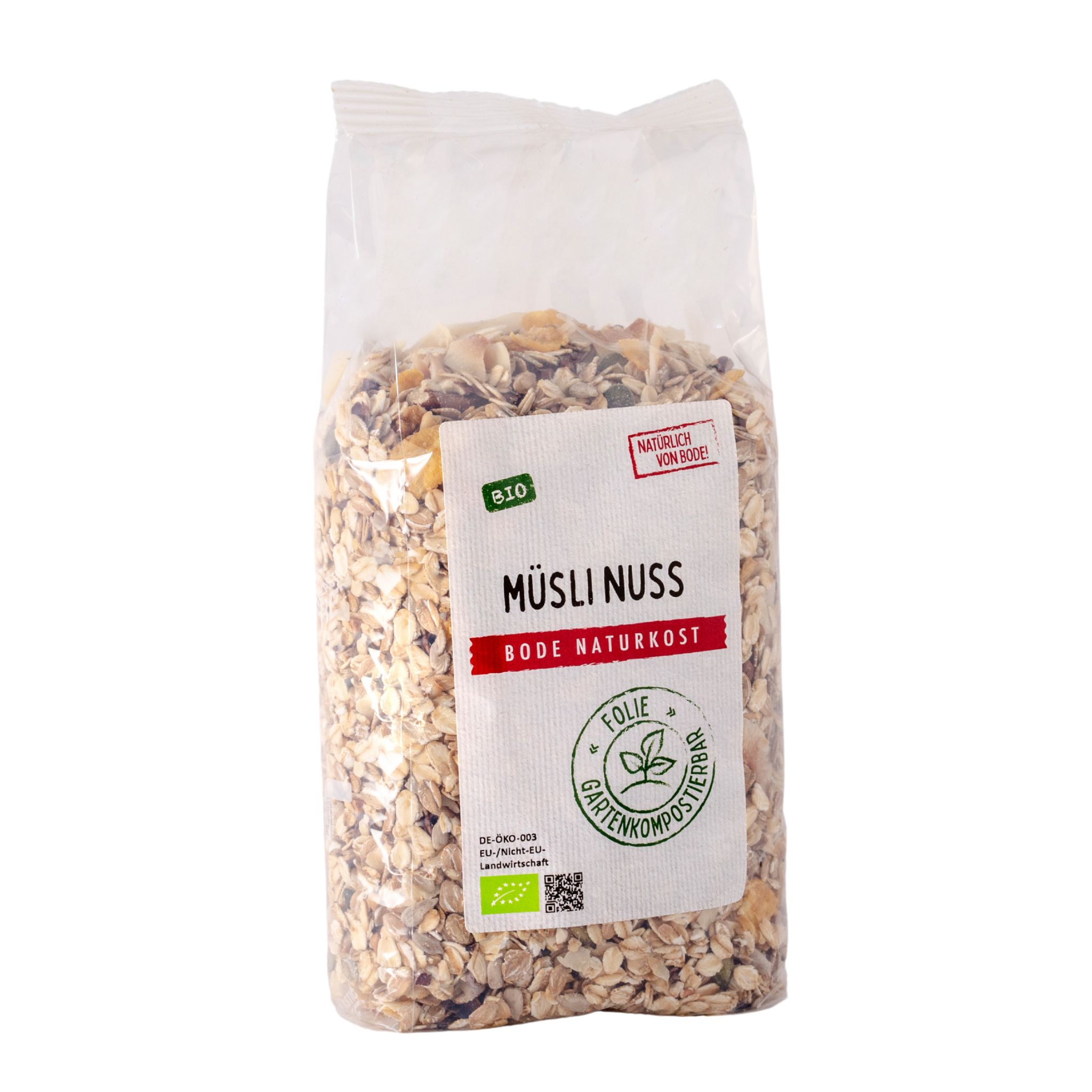Müsli Nuss bio, gartenkompostierbarer Beutel 6x500g