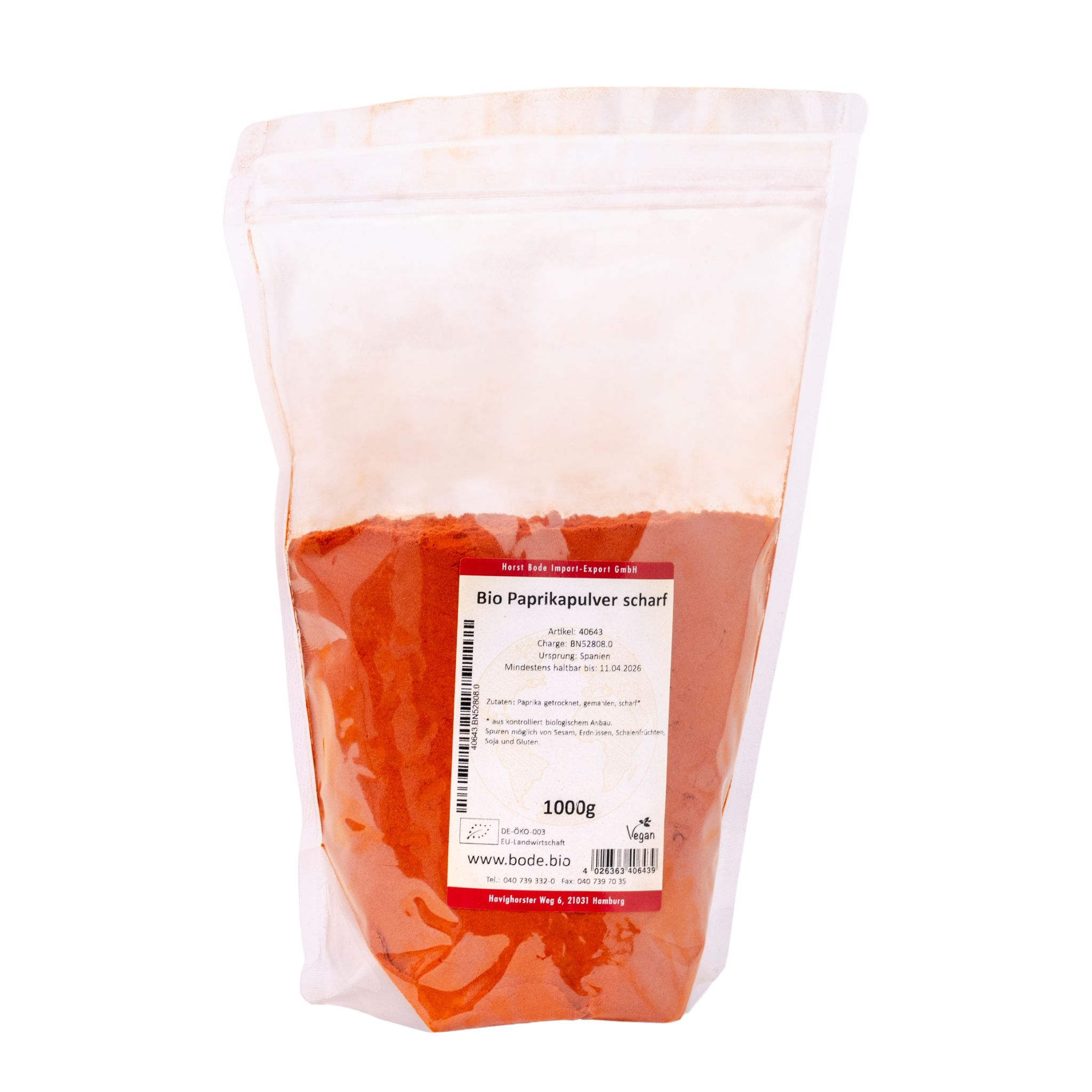 Paprikapulver scharf bio 1kg