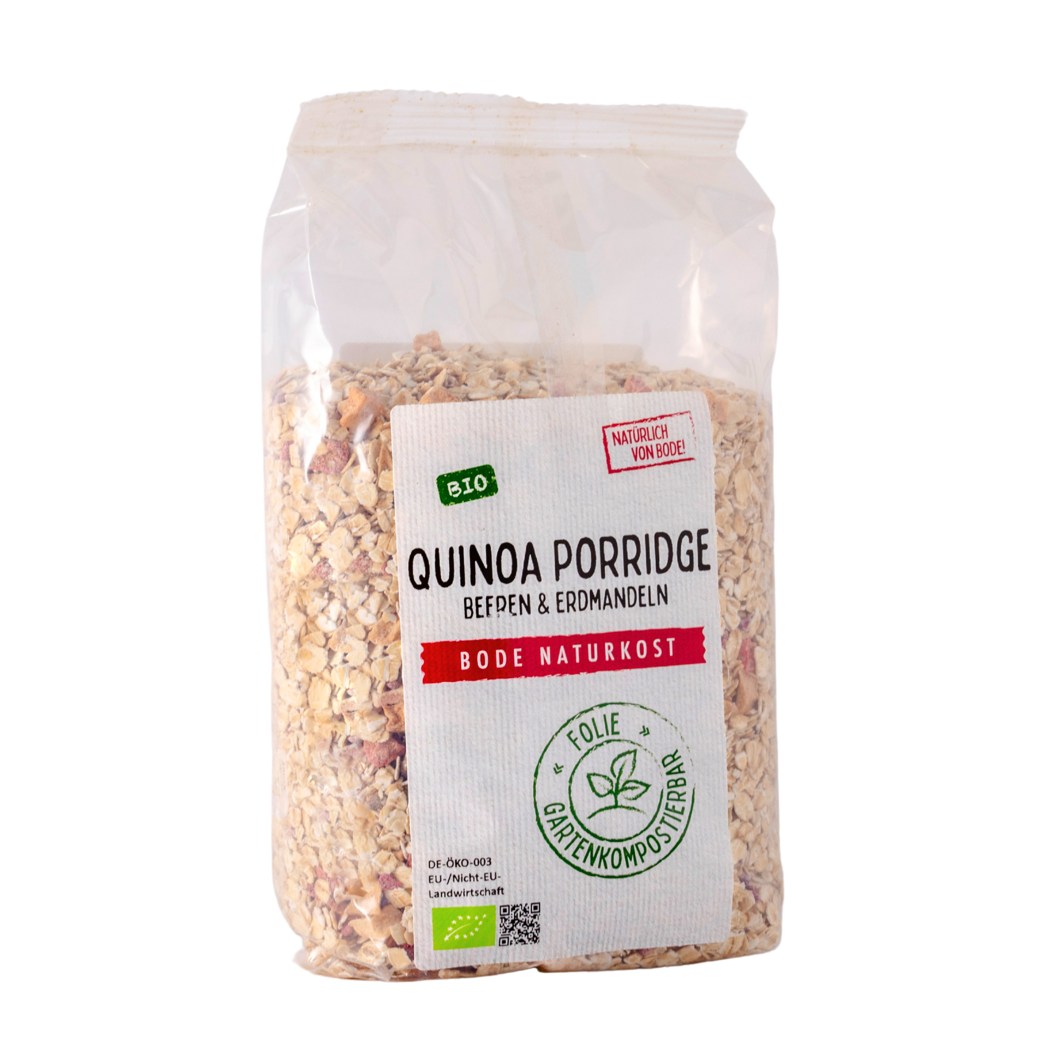 Quinoa Porridge Beeren & Erdmandeln bio, gartenkompostierbarer Beutel 6x400g