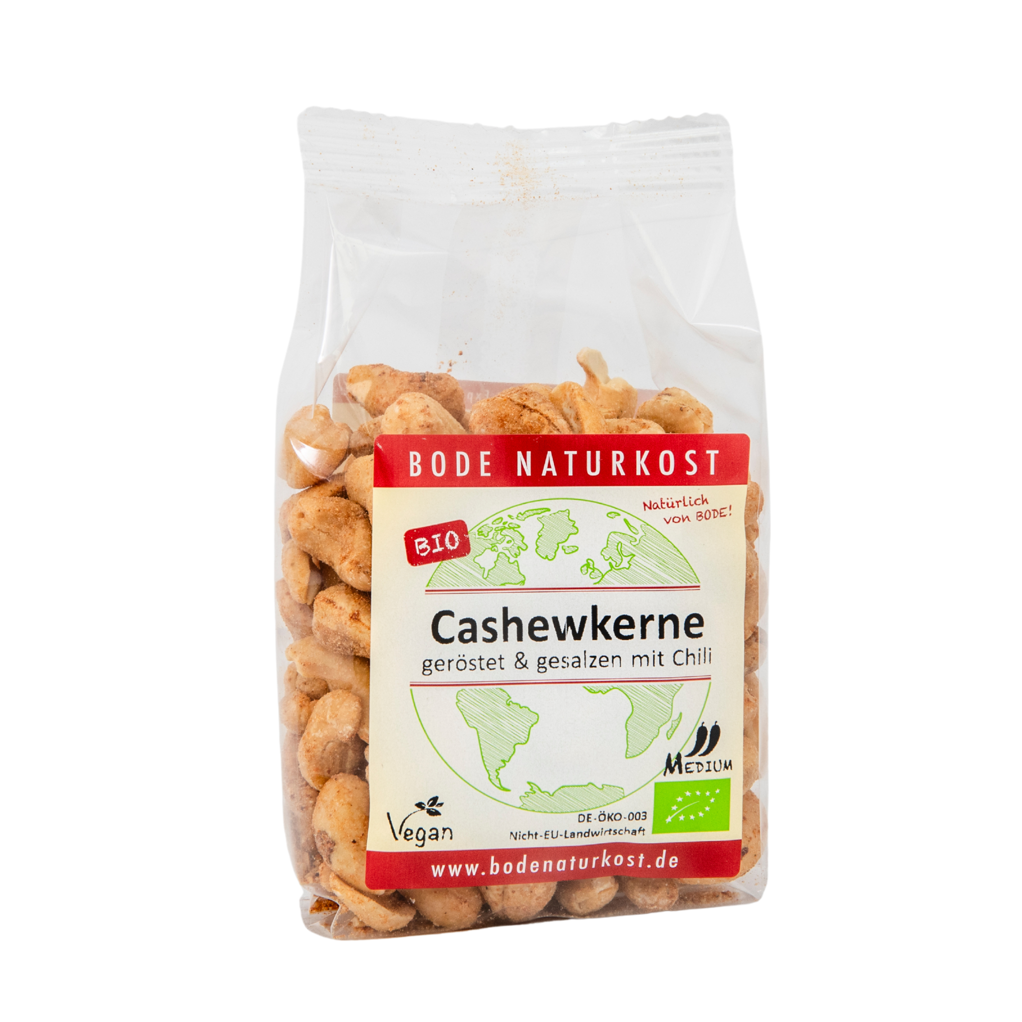 Cashewkerne geröstet gesalzen mit Chili bio 6x150g