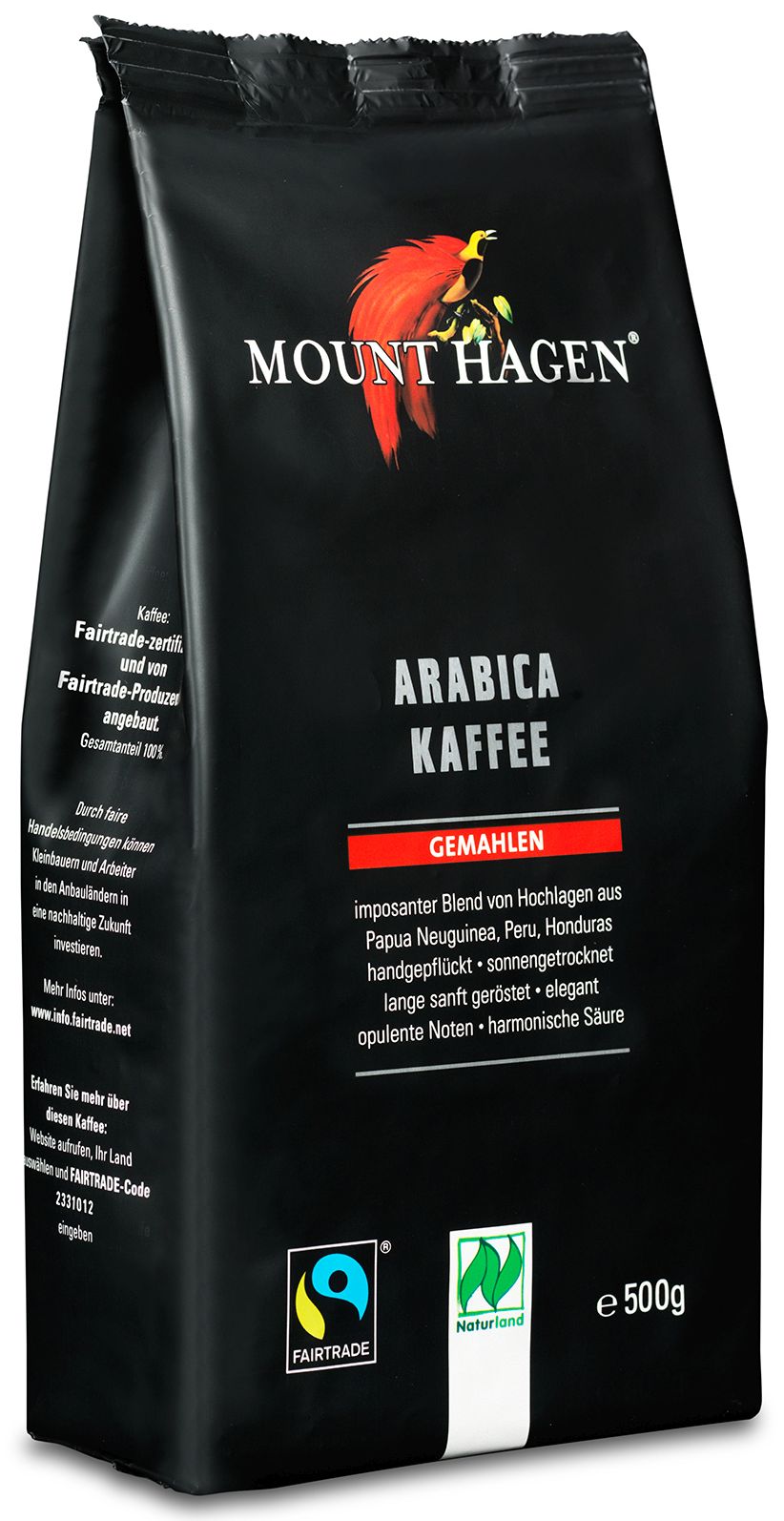 Kaffee Arabica gemahlen bio Naturland Fairtrade Mount Hagen 12x500g