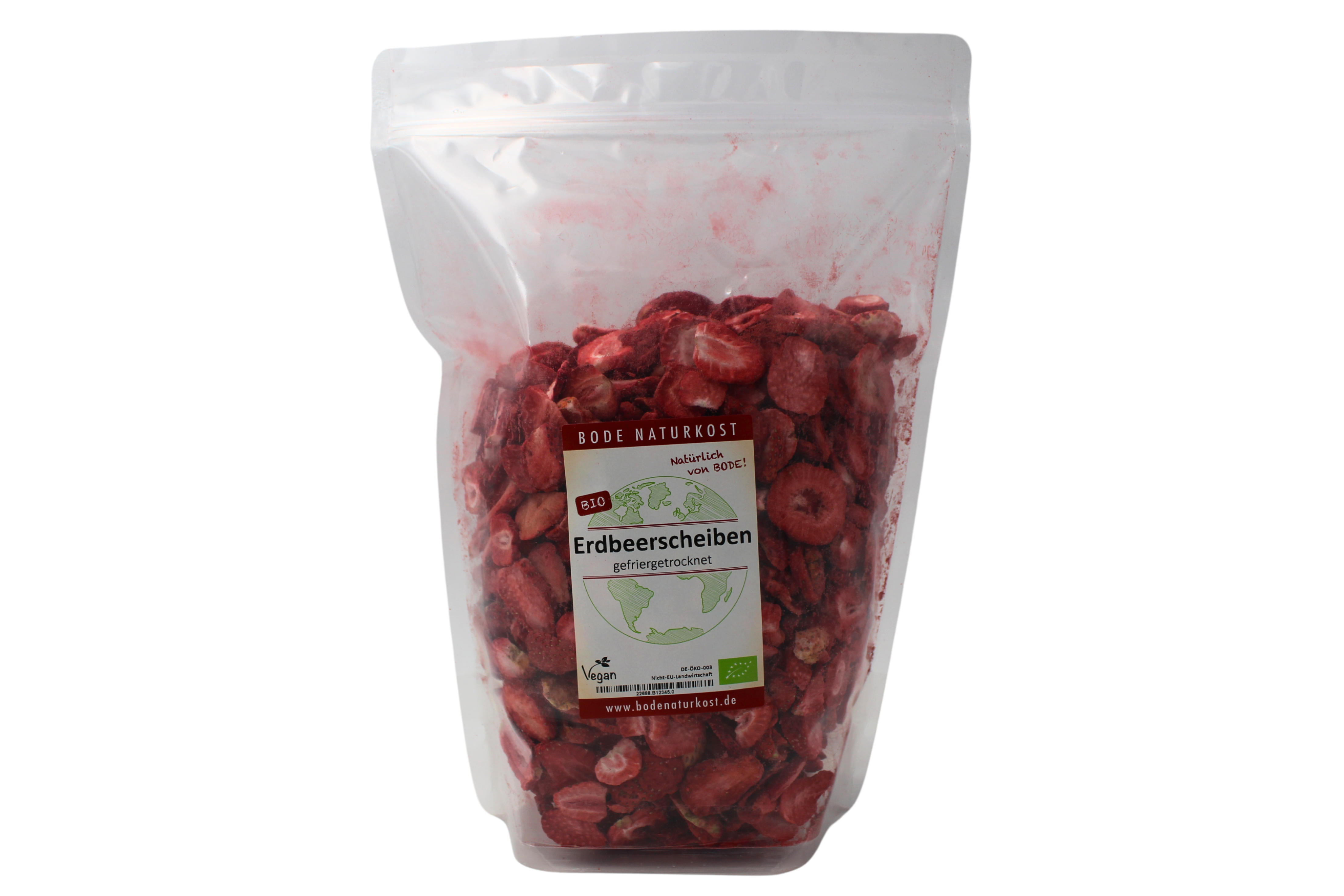 IN BEARBEITUNG Erdbeerscheiben gefriergetrocknet bio 300g