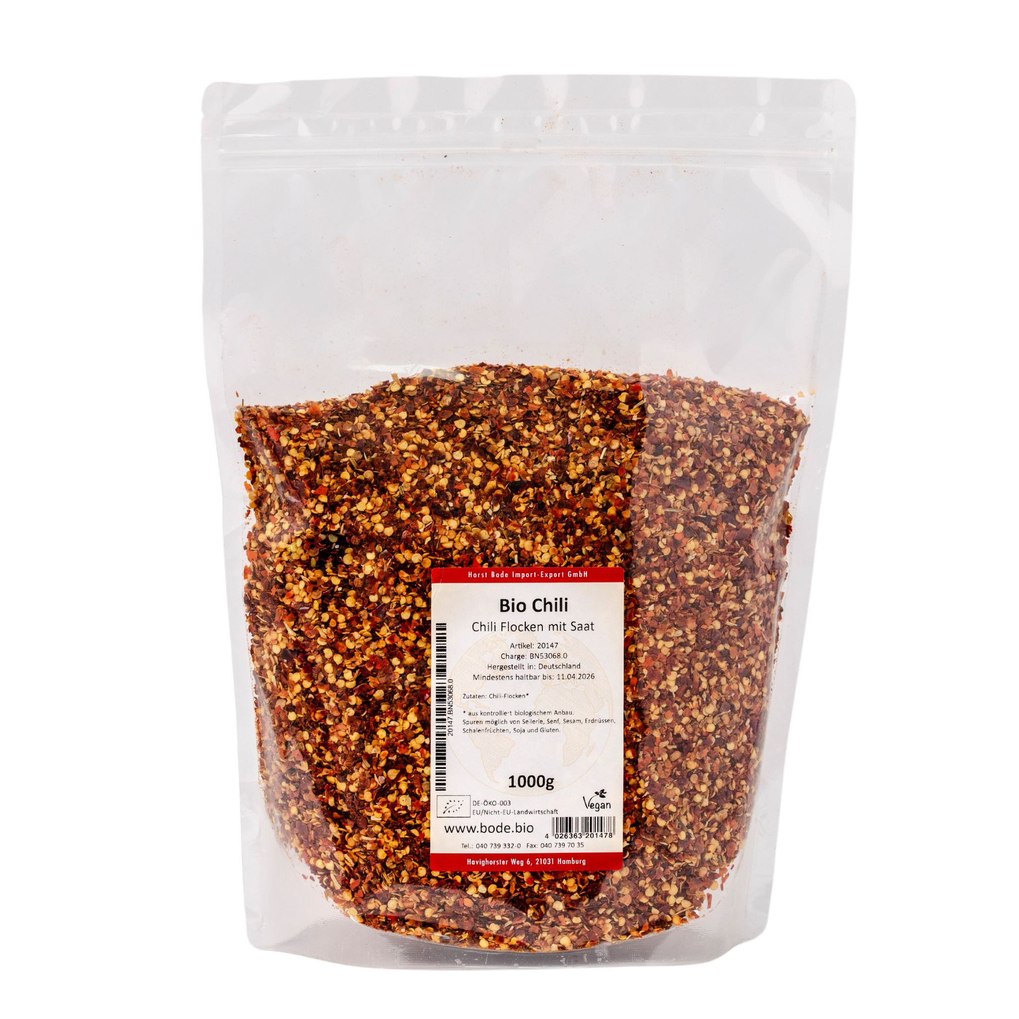 Chili crushed mit Saat bio