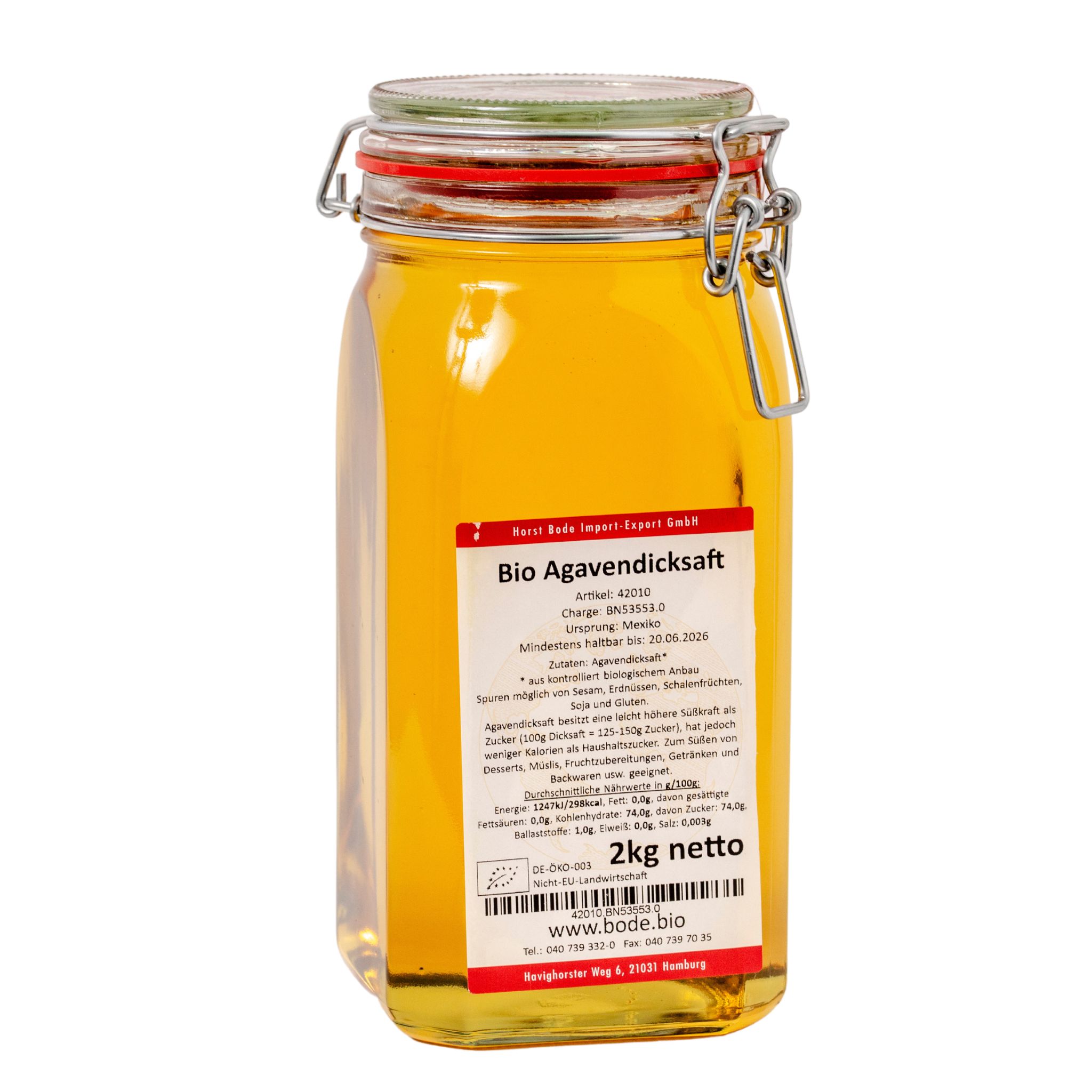 Agavendicksaft im Drahtbügelglas bio 2kg