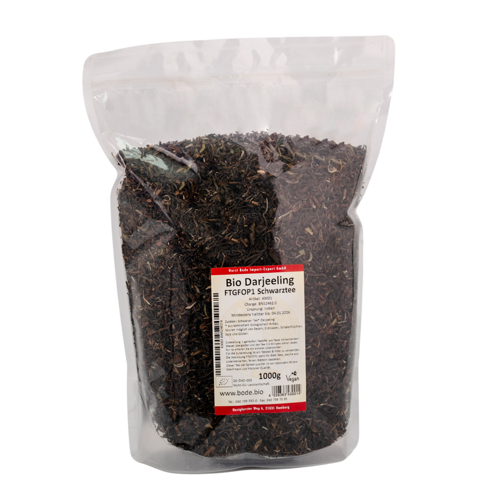 Darjeeling FTGFOP1 Schwarztee bio 1kg