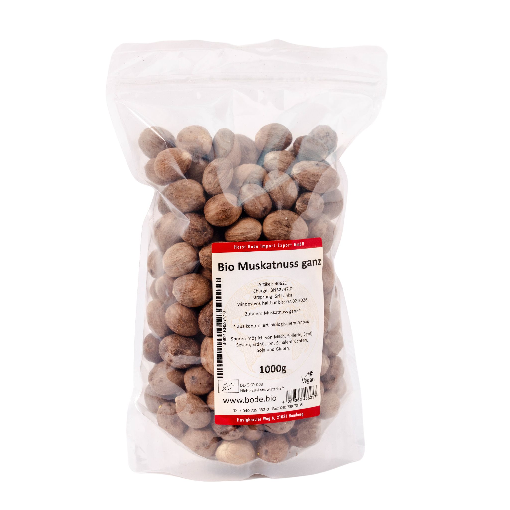 Muskatnuss ganz bio 1kg