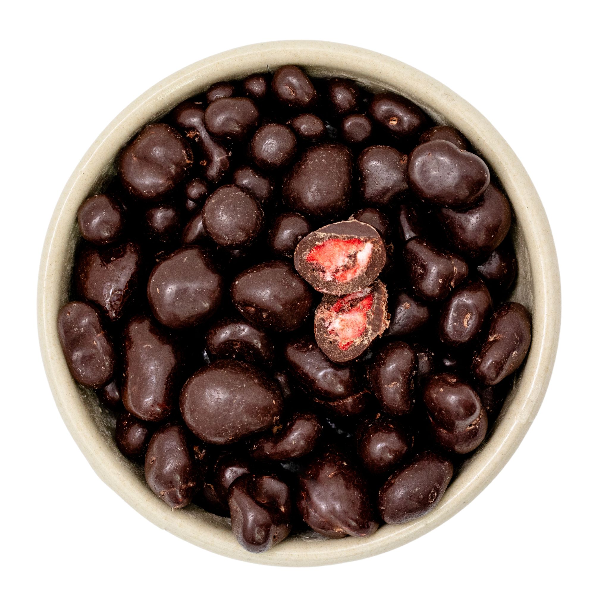 Erdbeeren in Zartbitterschokolade bio Fairtrade 2x2,5kg